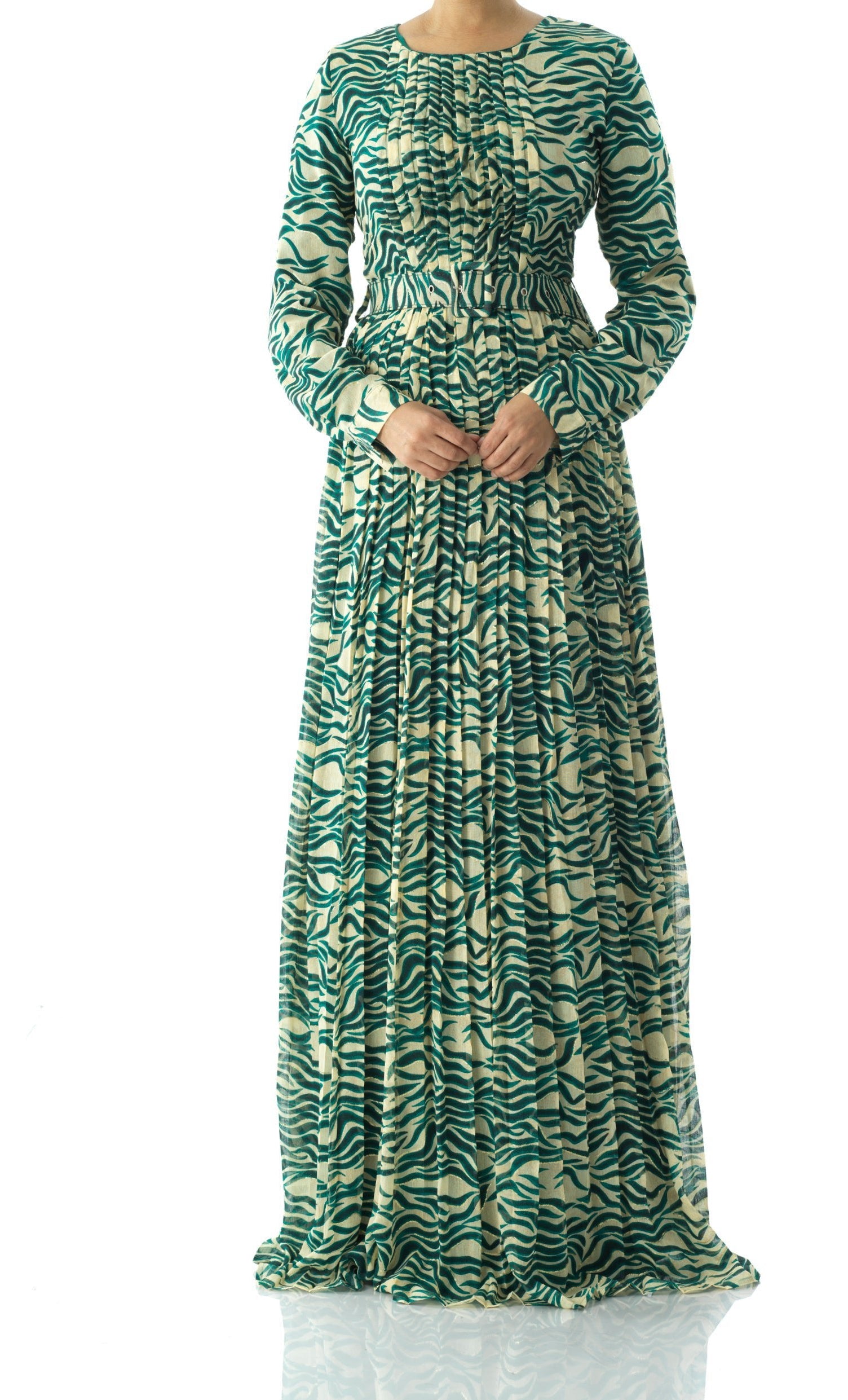Copy of Pretty Fatima print silk chiffon maxi dress Kabayare