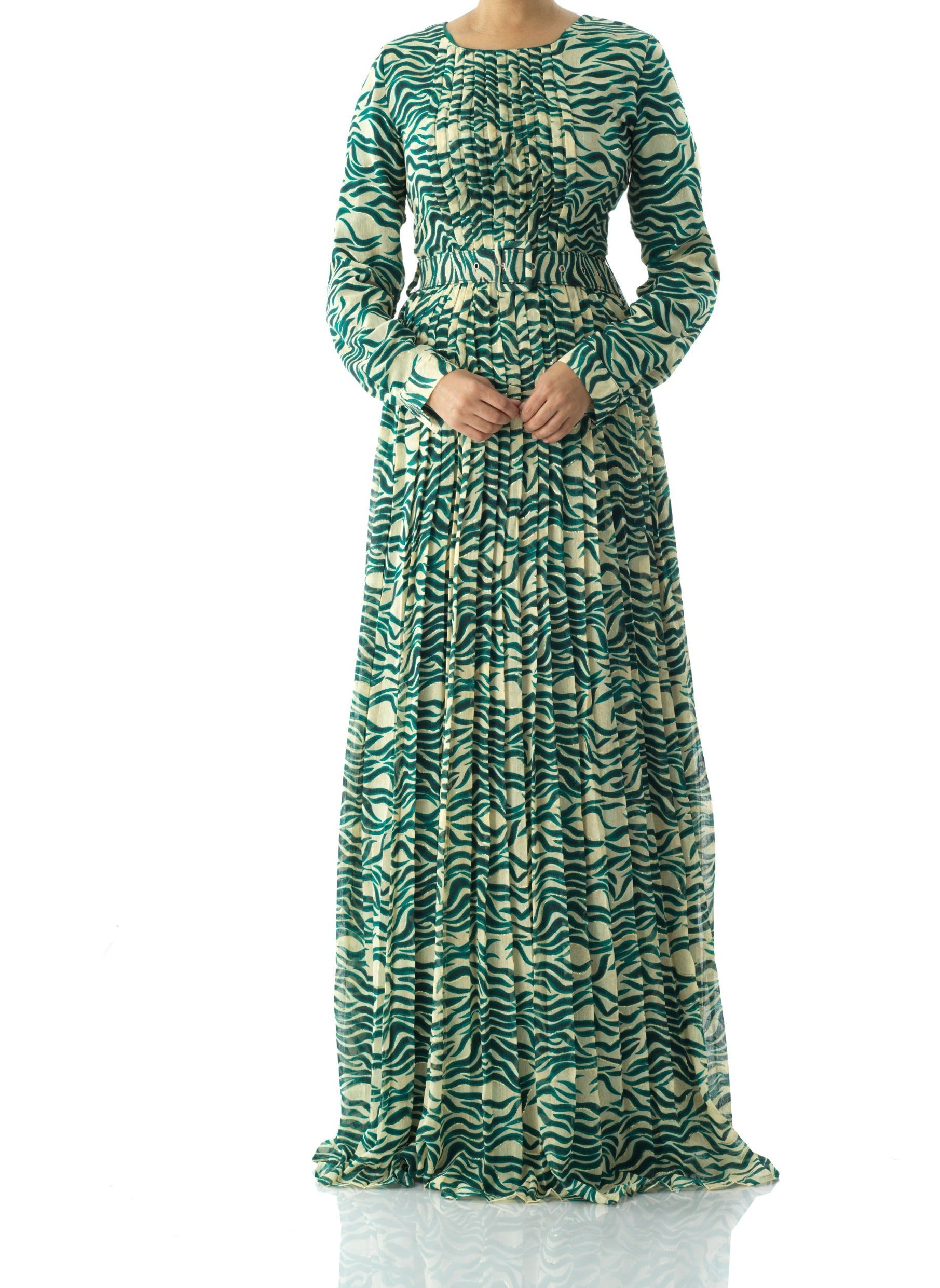 Copy of Pretty Fatima print silk chiffon maxi dress Kabayare