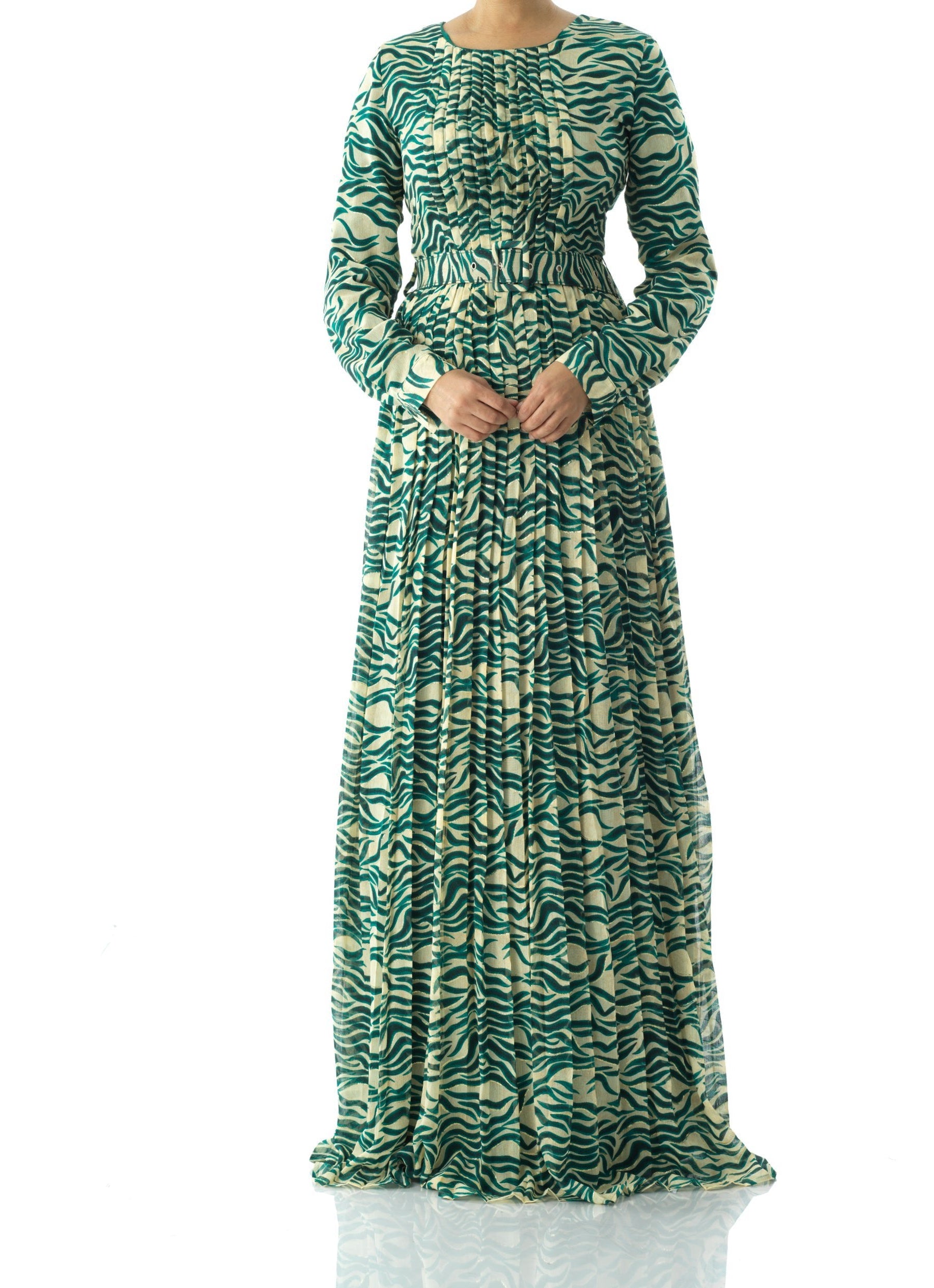 Copy of Pretty Fatima print silk chiffon maxi dress Kabayare