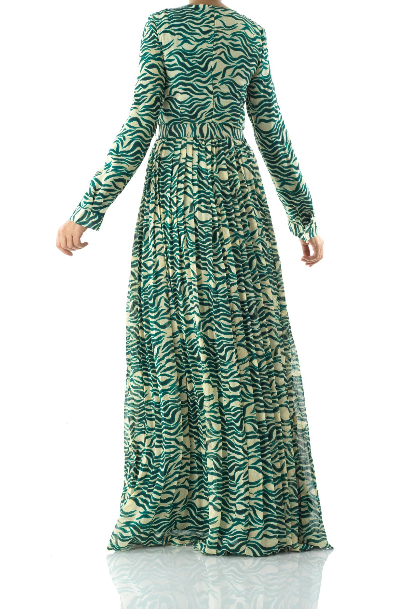 Copy of Pretty Fatima print silk chiffon maxi dress Kabayare