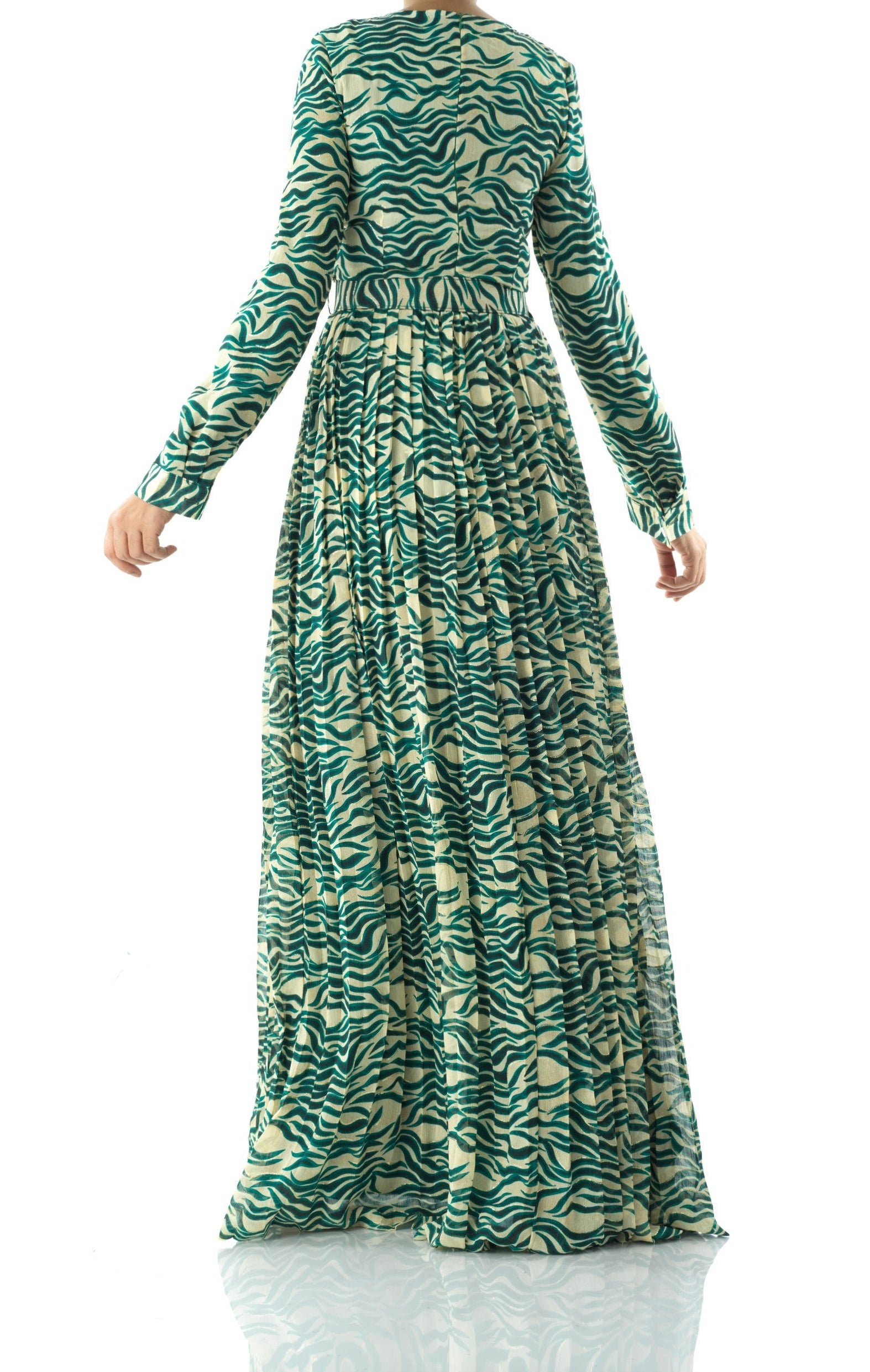 Copy of Pretty Fatima print silk chiffon maxi dress Kabayare