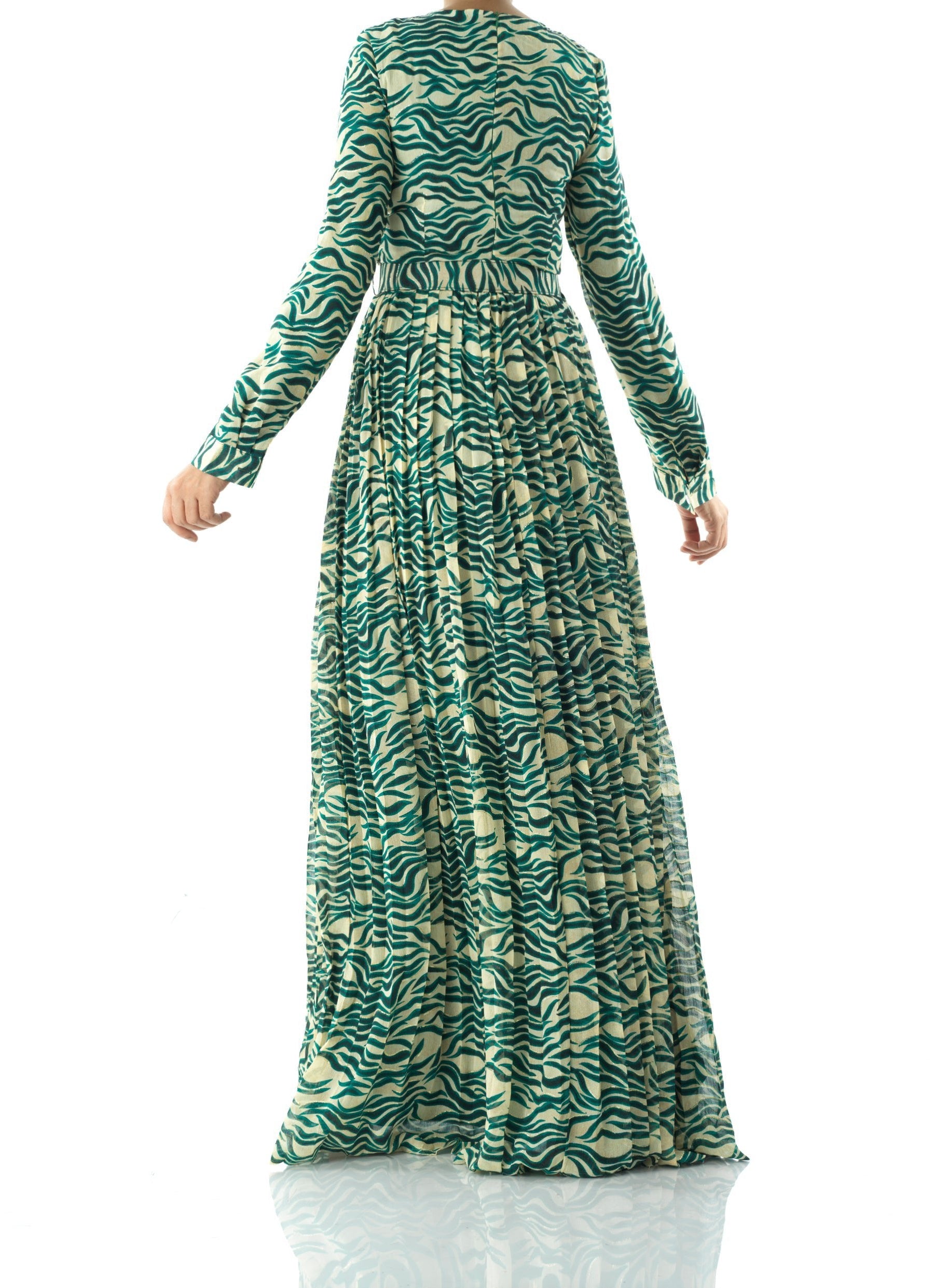 Copy of Pretty Fatima print silk chiffon maxi dress Kabayare