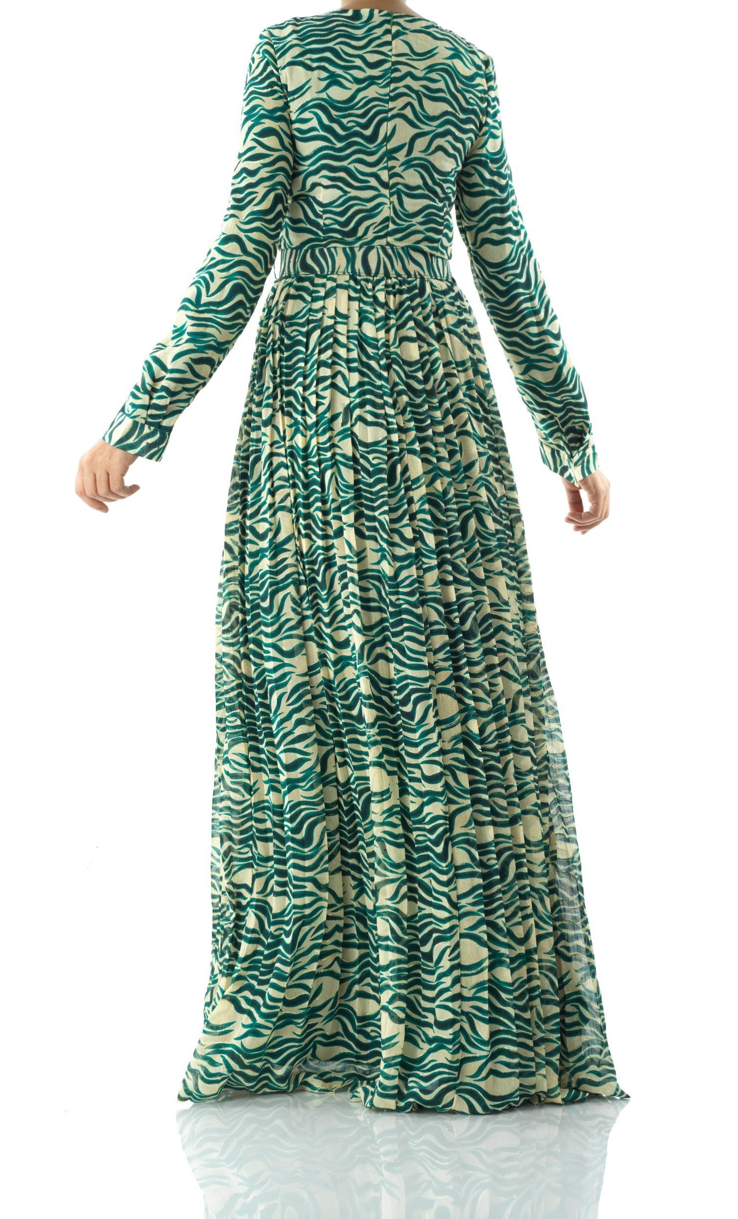 Copy of Pretty Fatima print silk chiffon maxi dress Kabayare