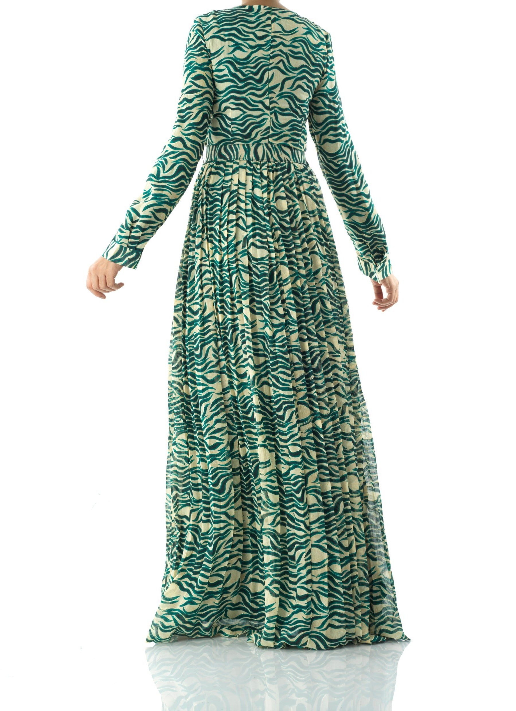 Copy of Pretty Fatima print silk chiffon maxi dress Kabayare