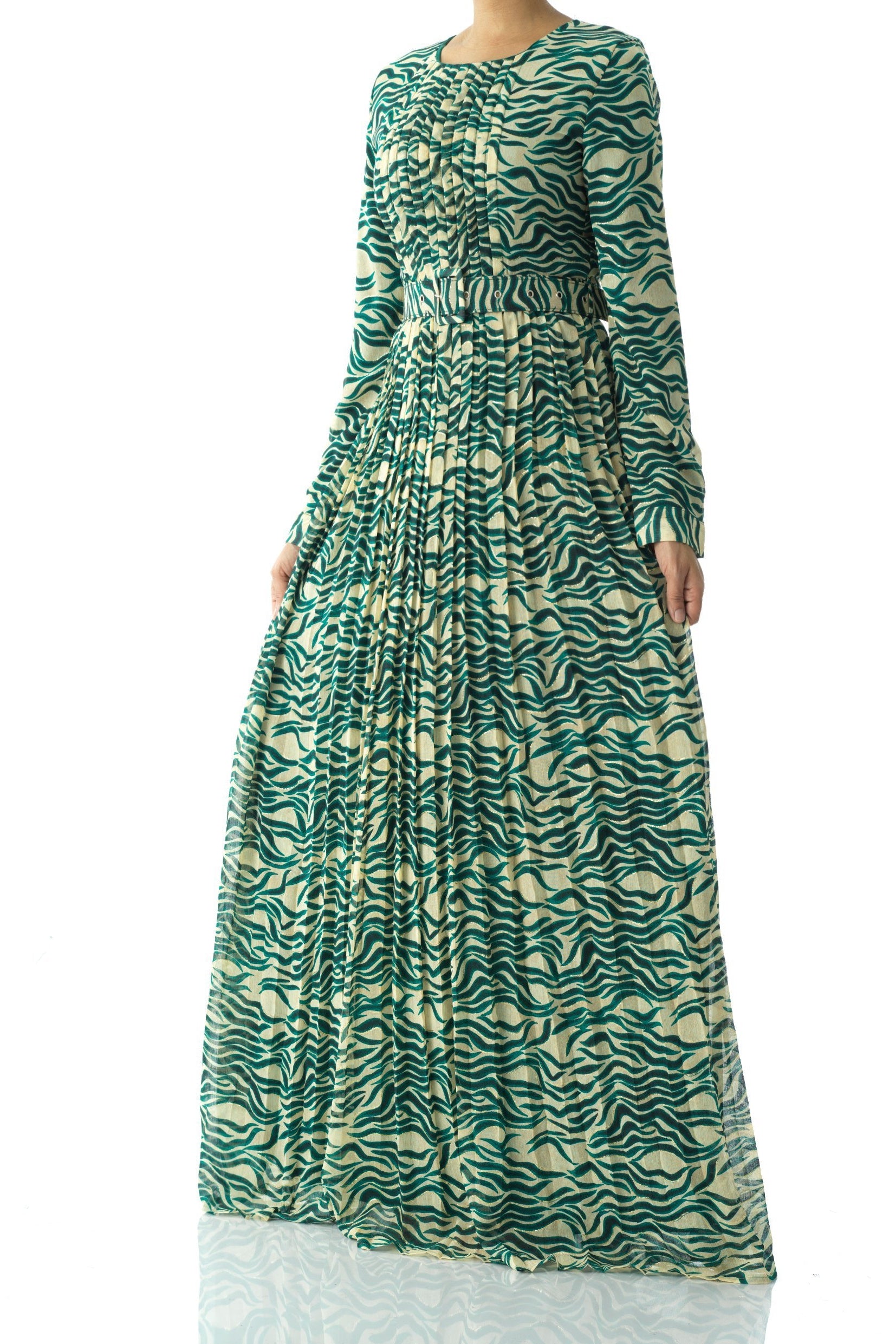 Copy of Pretty Fatima print silk chiffon maxi dress Kabayare