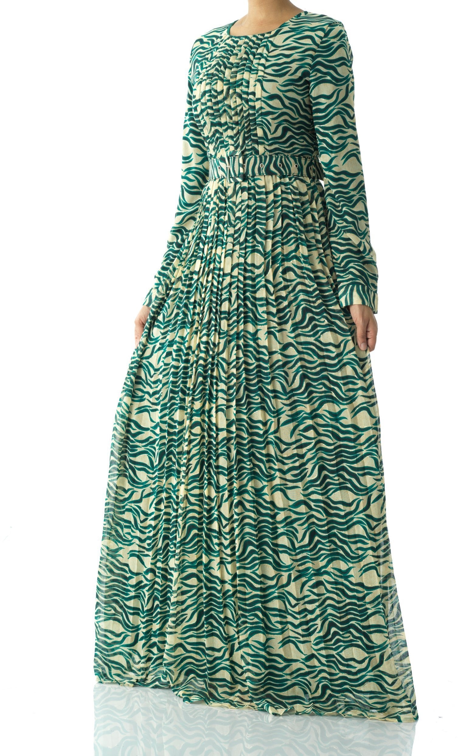 Copy of Pretty Fatima print silk chiffon maxi dress Kabayare