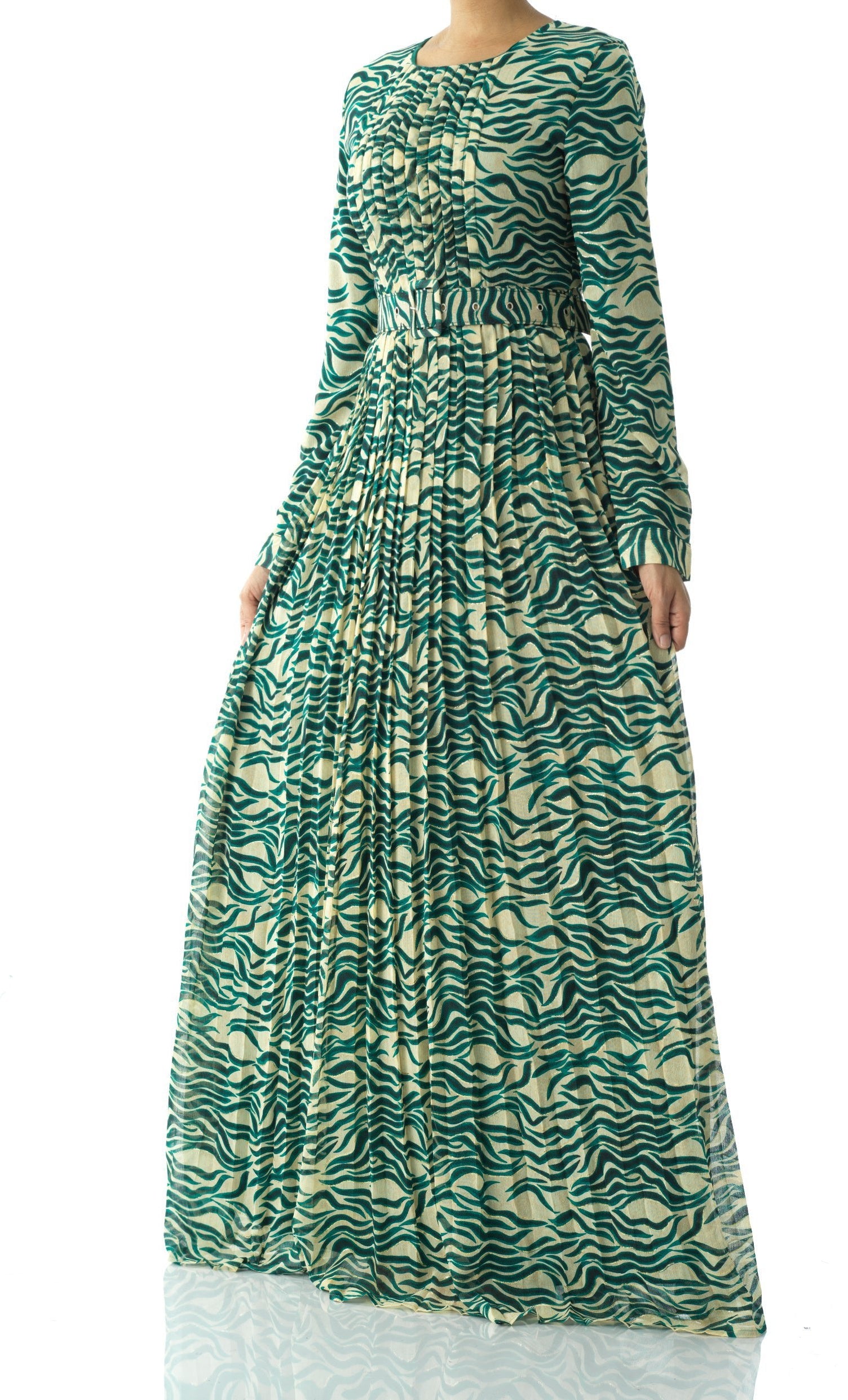 Copy of Pretty Fatima print silk chiffon maxi dress Kabayare