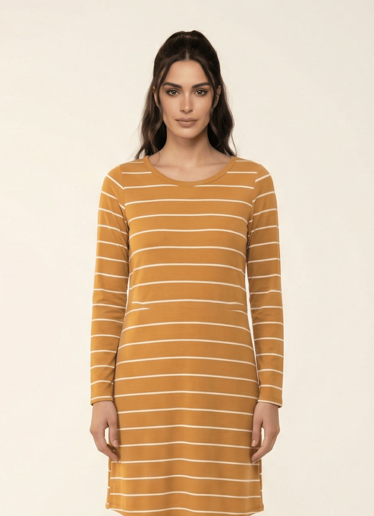 Cotton-striped midi top Kabayare