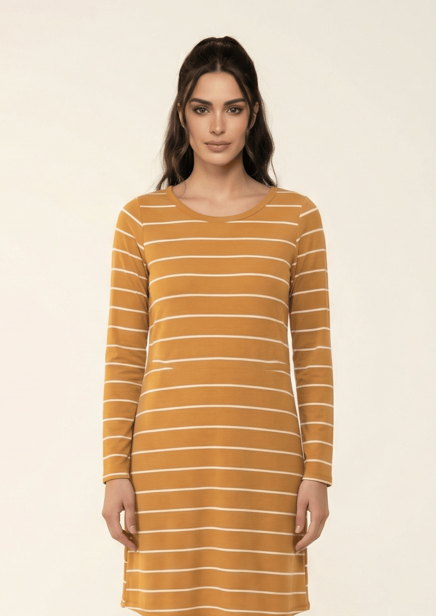 Cotton-striped midi top Kabayare