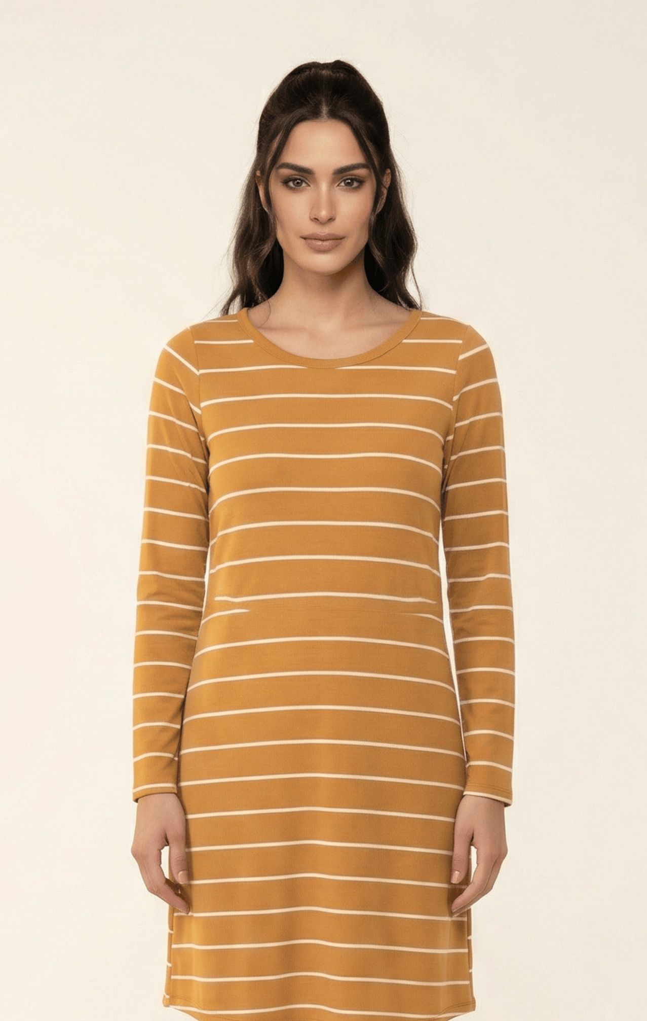 Cotton-striped midi top Kabayare