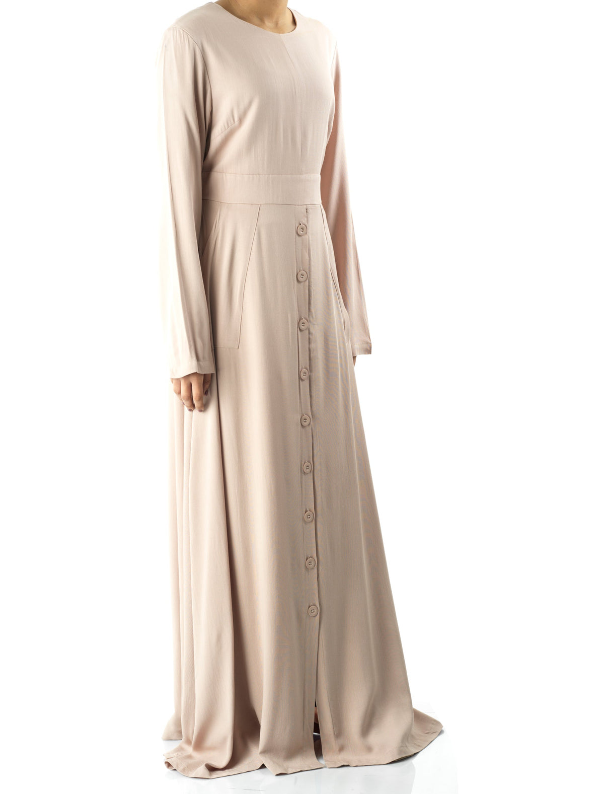 Cream Manal button down Modal dress Kabayare