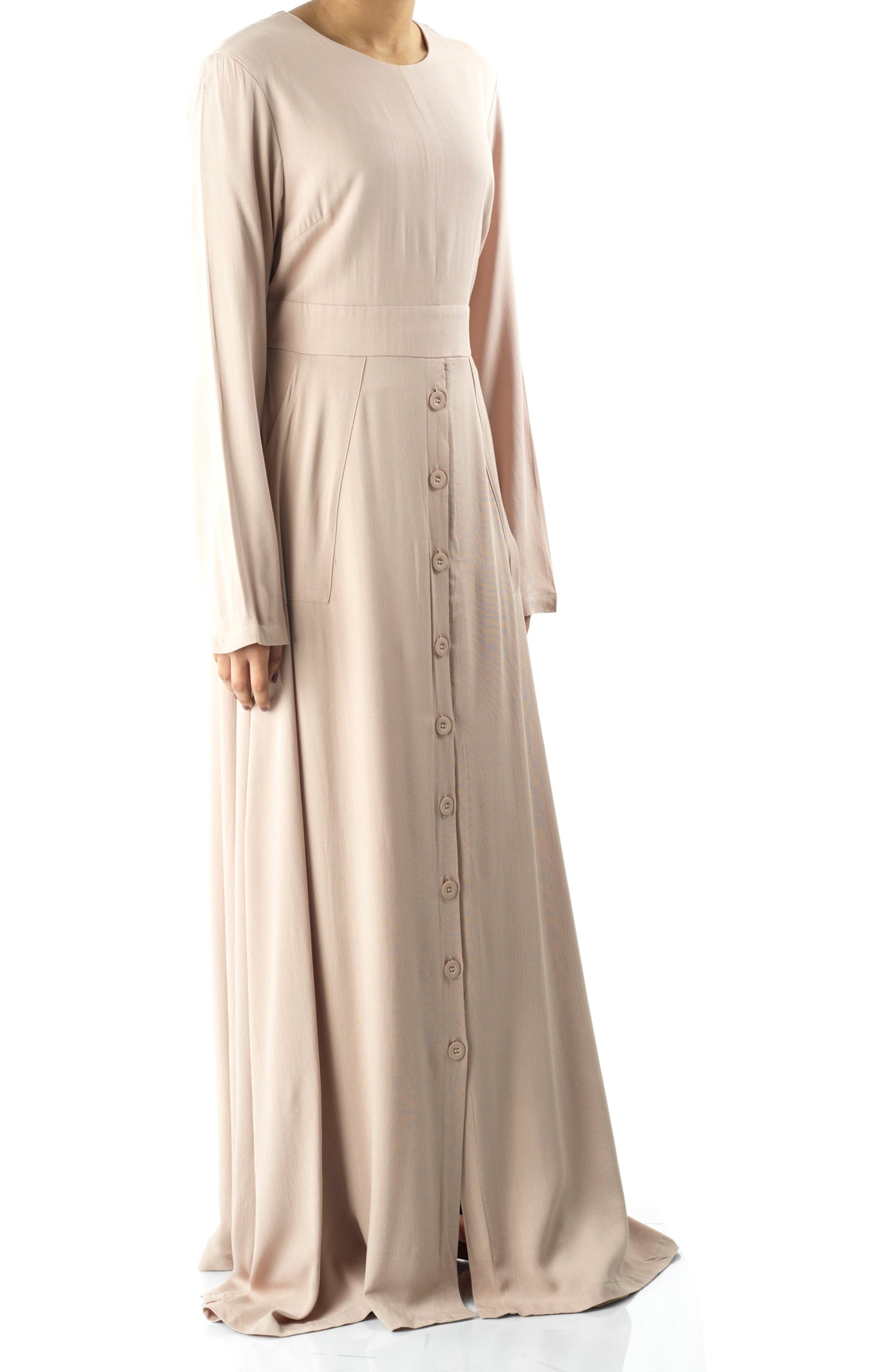 Cream Manal button down Modal dress Kabayare