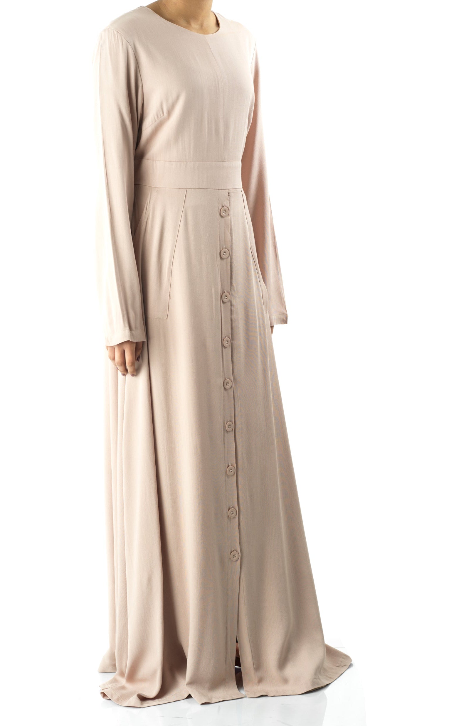 Cream Manal button down Modal dress Kabayare