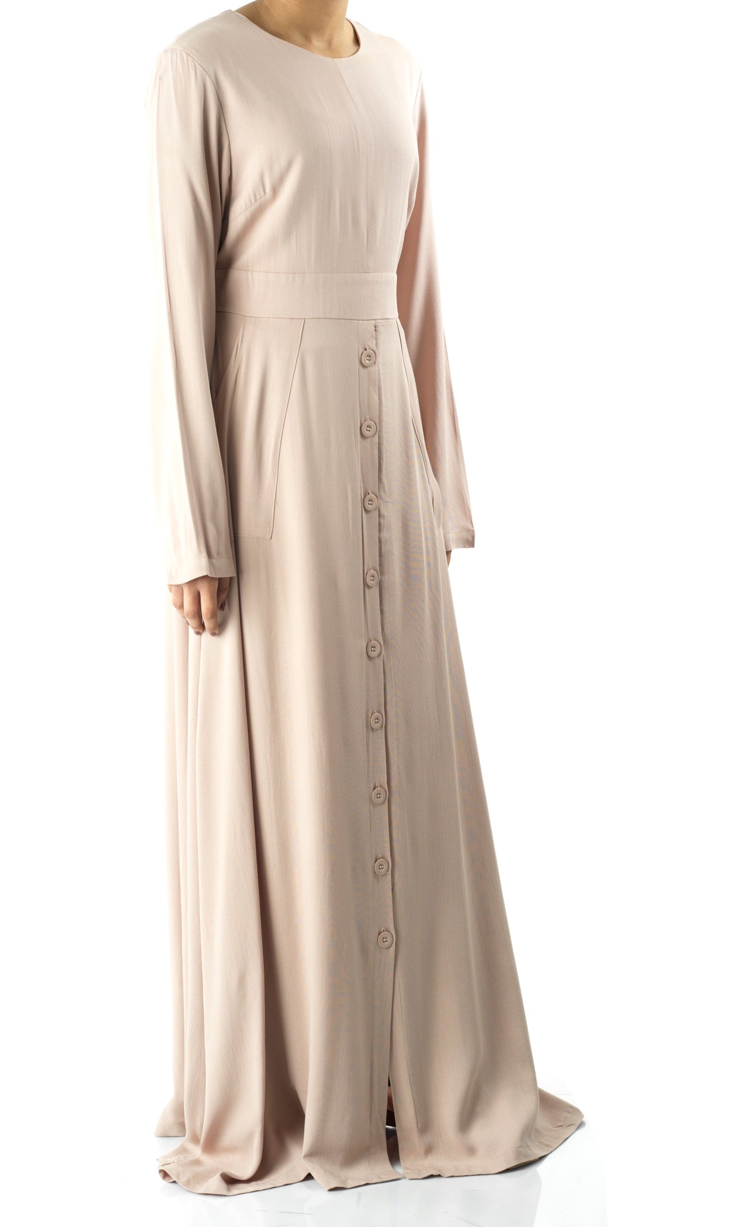 Cream Manal button down Modal dress Kabayare