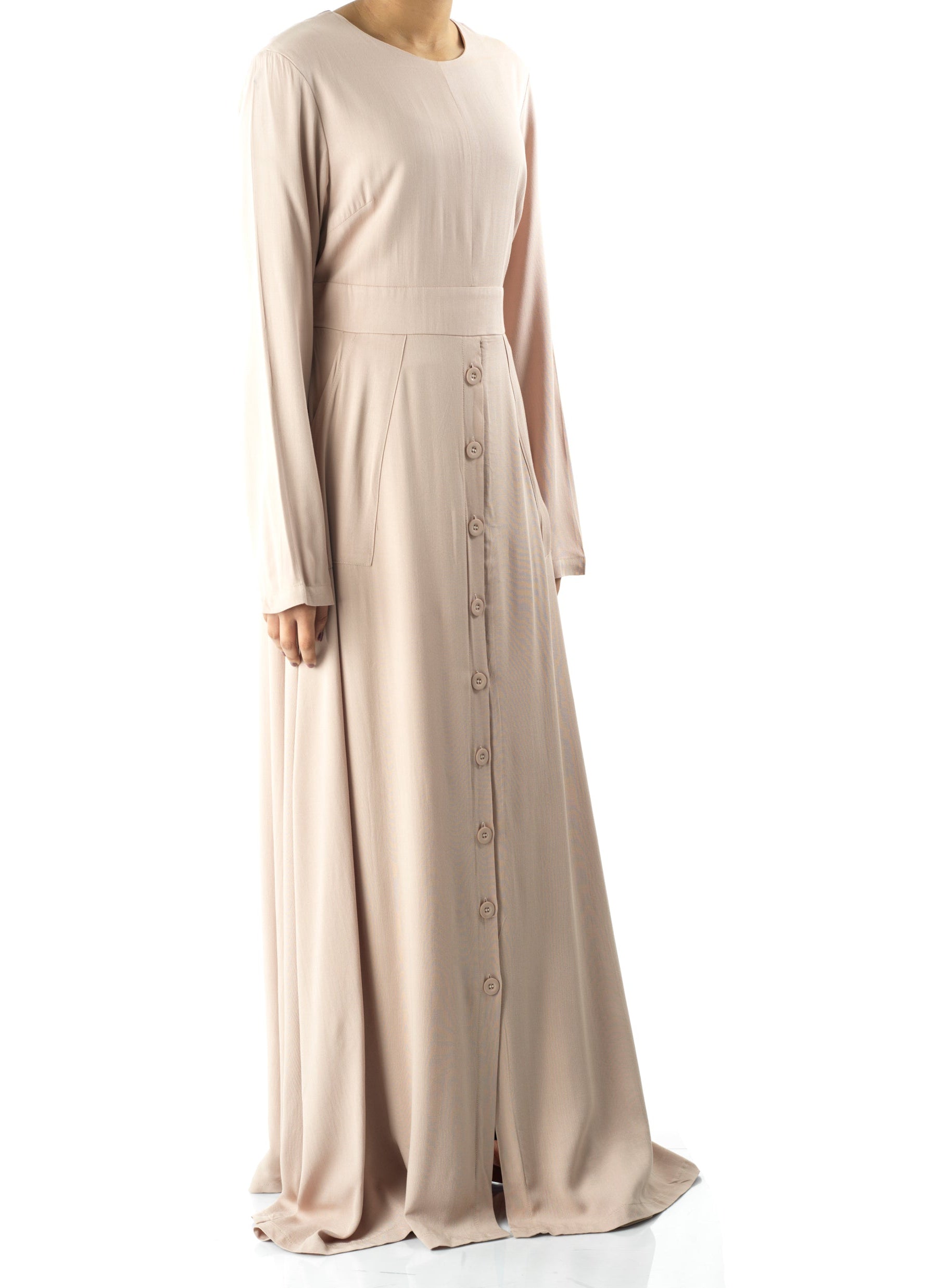 Cream Manal button down Modal dress Kabayare