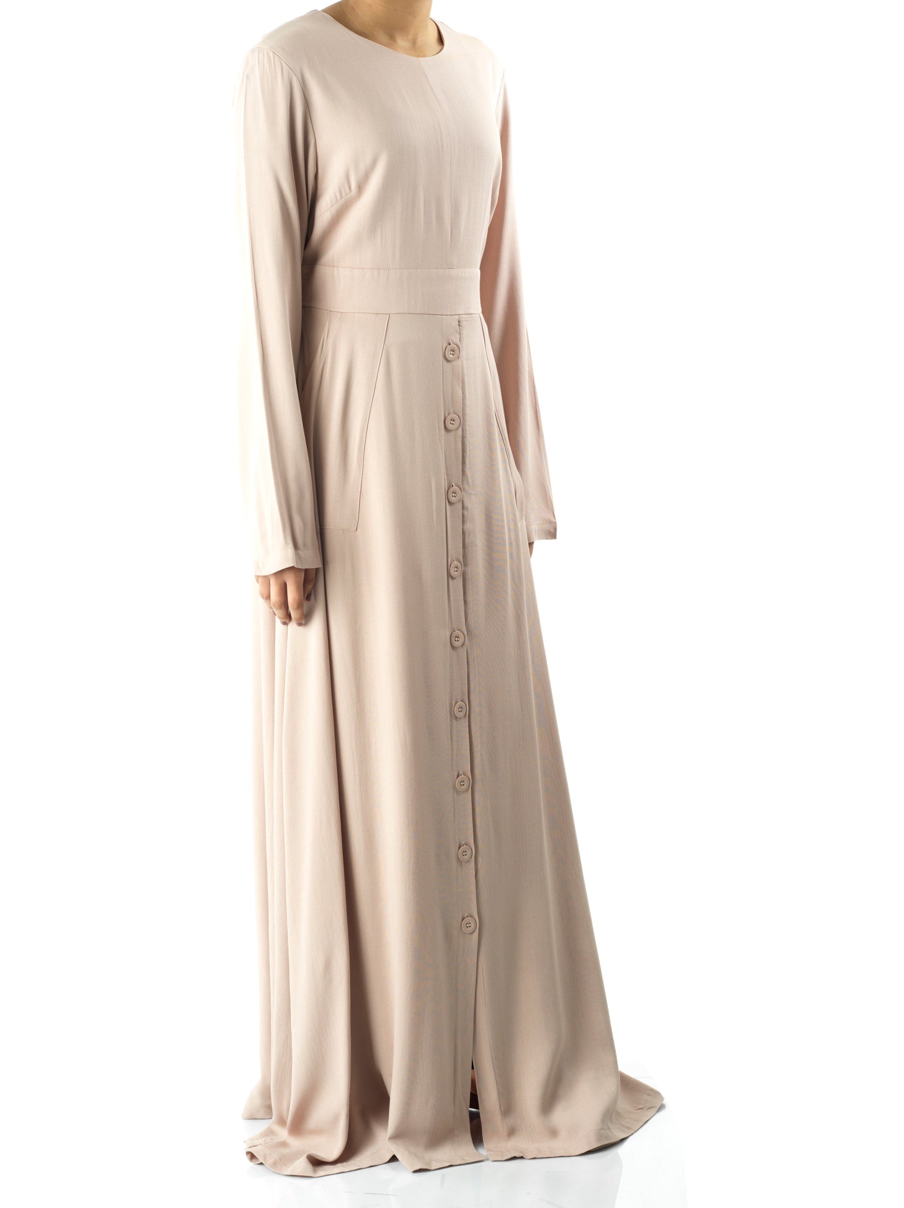 Cream Manal button down Modal dress Kabayare