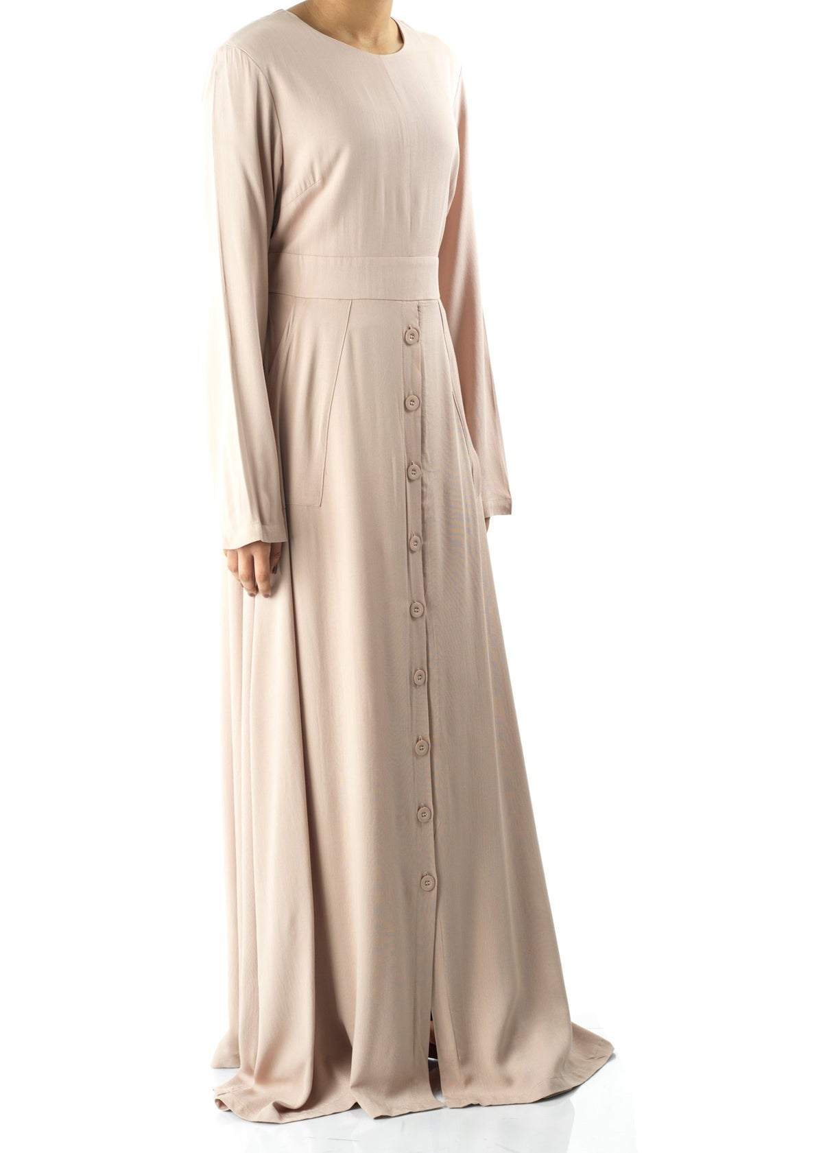 Cream Manal button down Modal dress Kabayare
