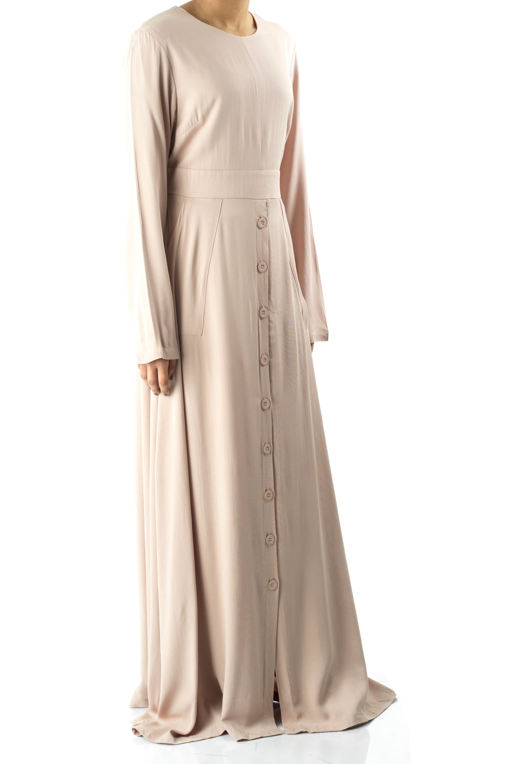 Cream Manal button down Modal dress Kabayare