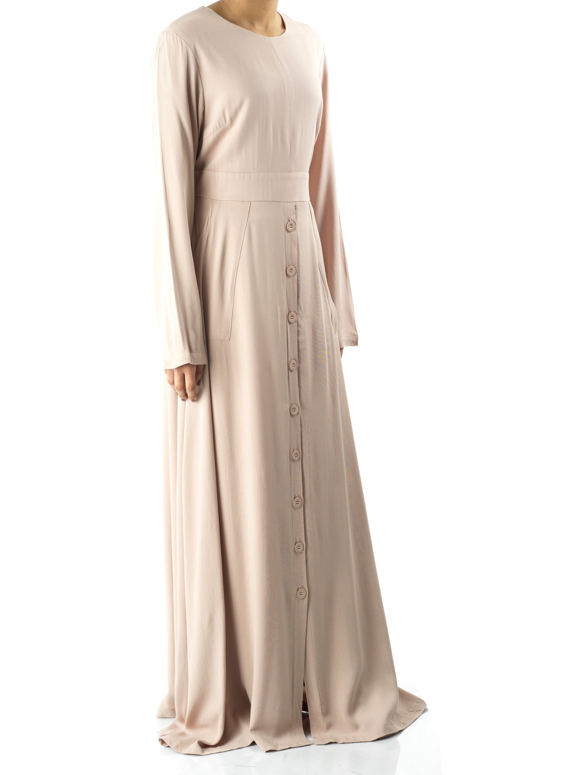 Cream Manal button down Modal dress Kabayare