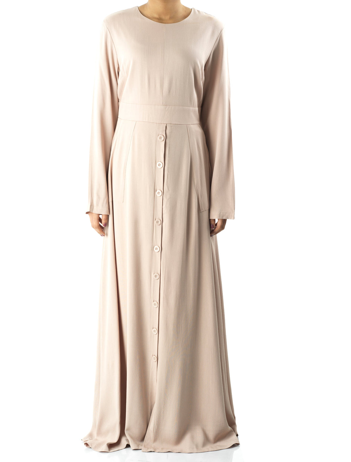 Cream Manal button down Modal dress Kabayare