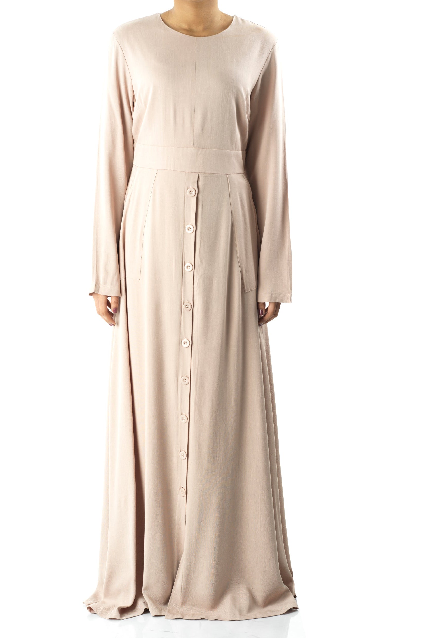 Cream Manal button down Modal dress Kabayare