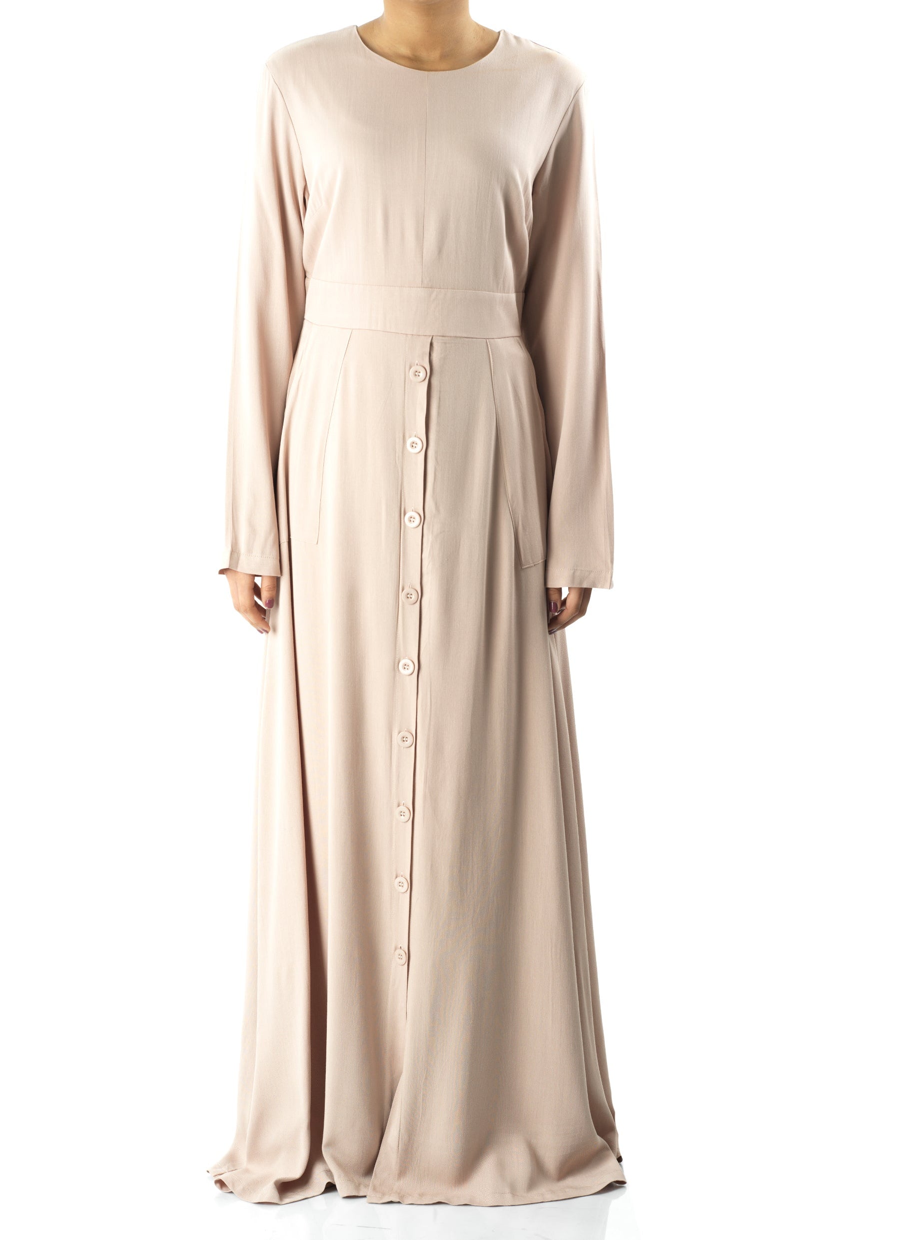 Cream Manal button down Modal dress Kabayare