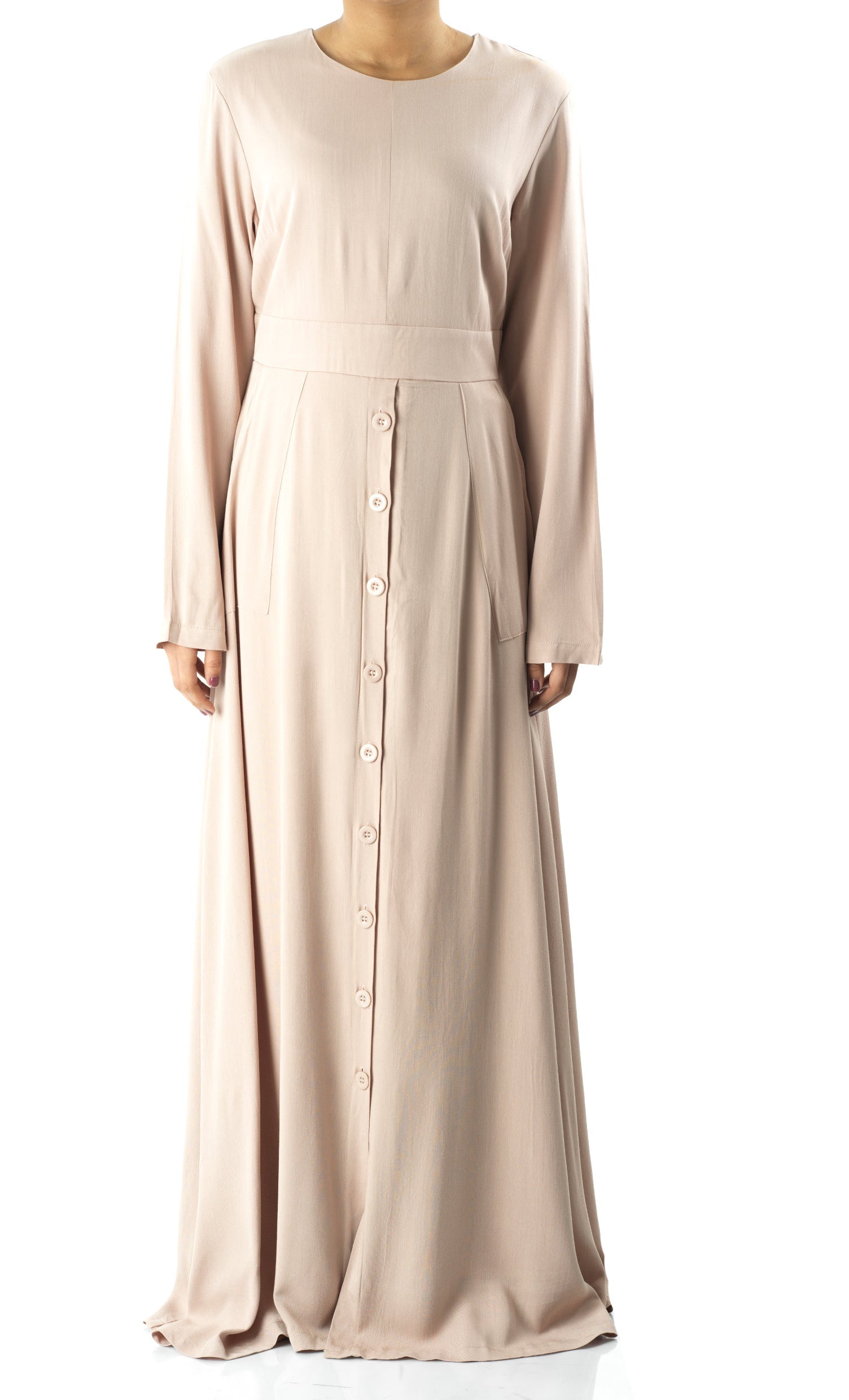 Cream Manal button down Modal dress Kabayare