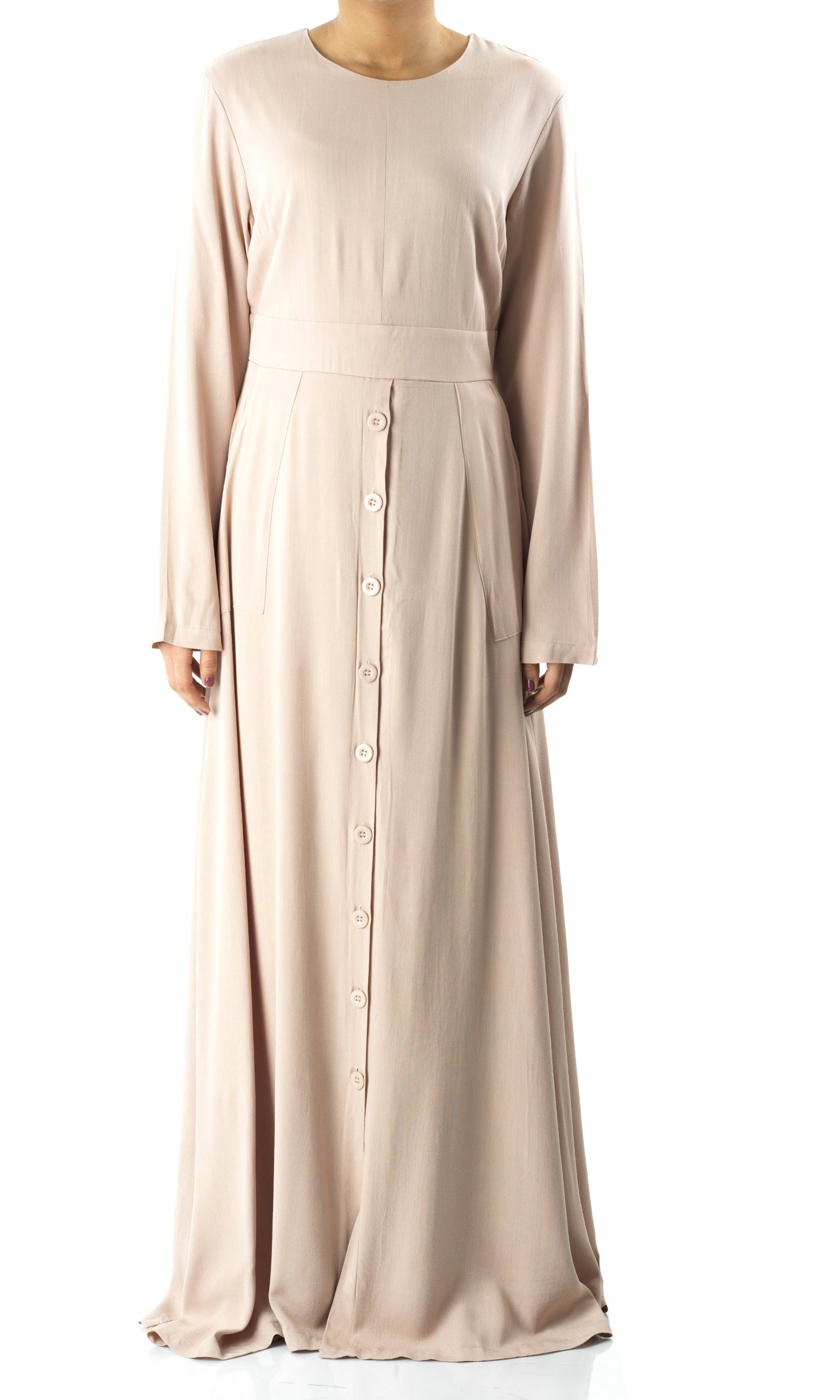 Cream Manal button down Modal dress Kabayare