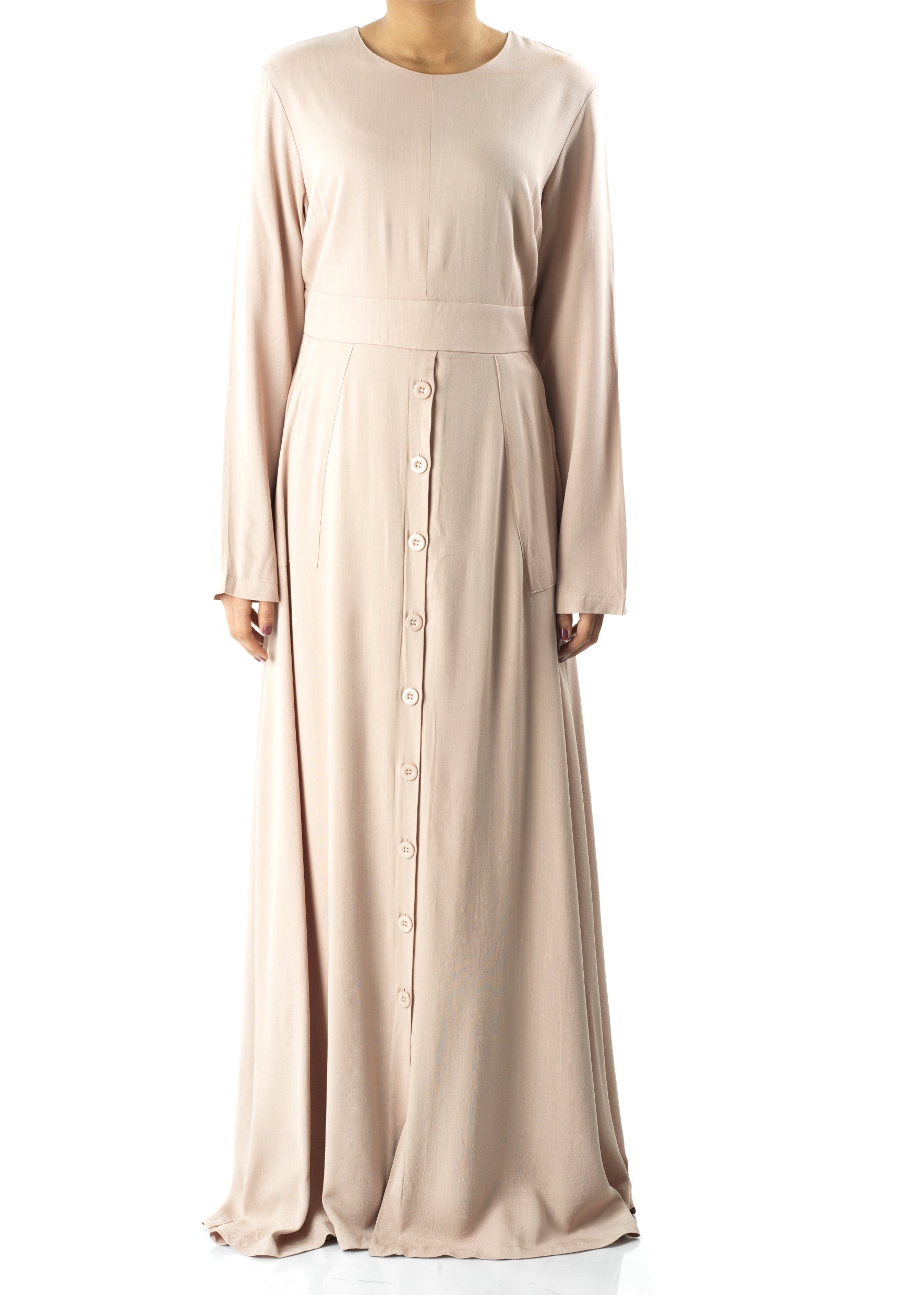 Cream Manal button down Modal dress Kabayare
