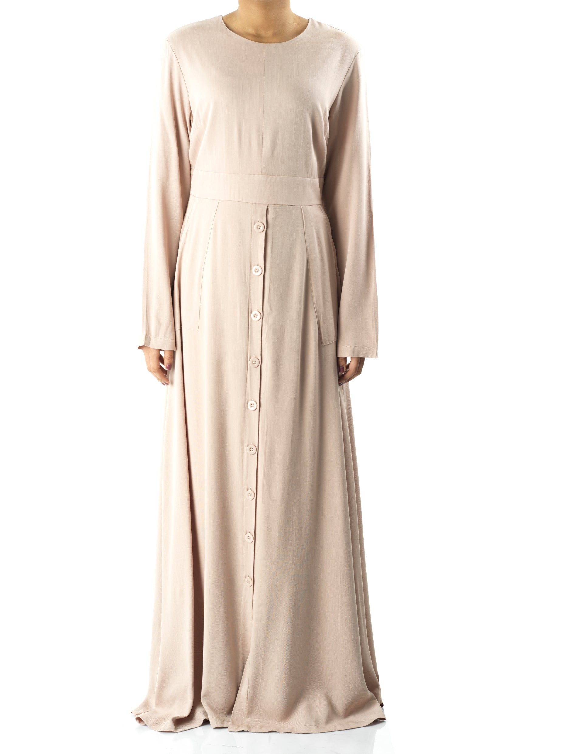 Cream Manal button down Modal dress Kabayare