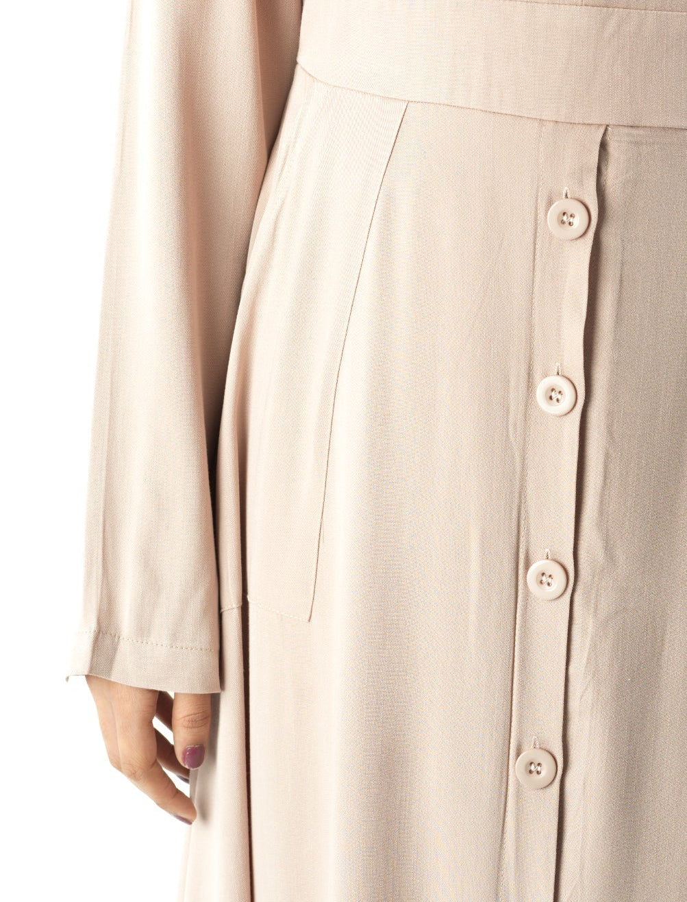 Cream Manal button down Modal dress Kabayare