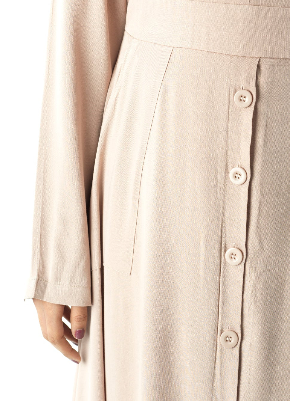 Cream Manal button down Modal dress Kabayare