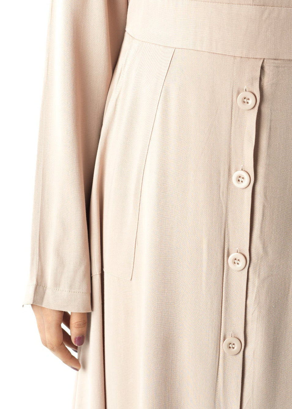 Cream Manal button down Modal dress Kabayare