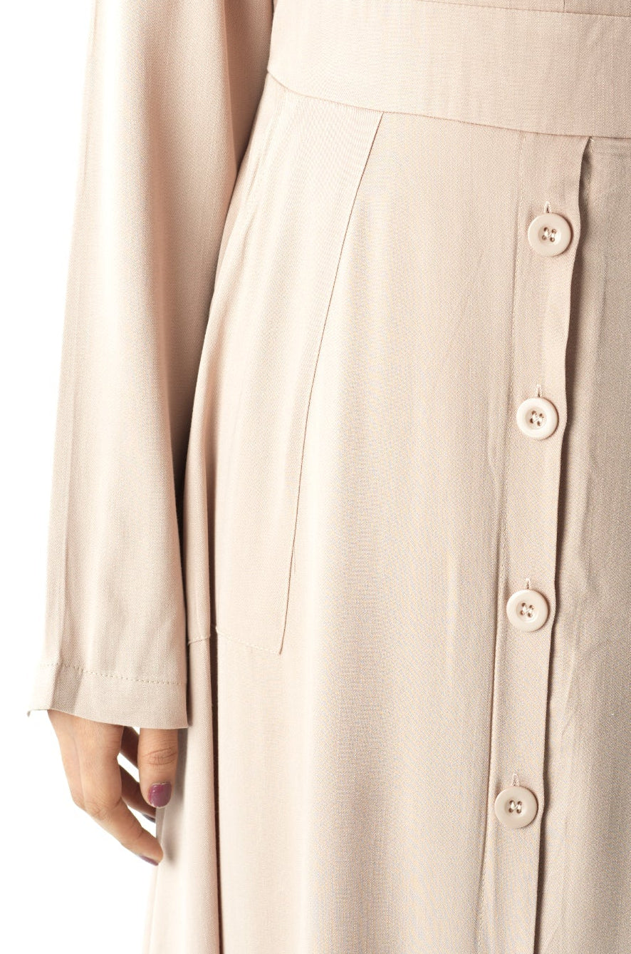Cream Manal button down Modal dress Kabayare