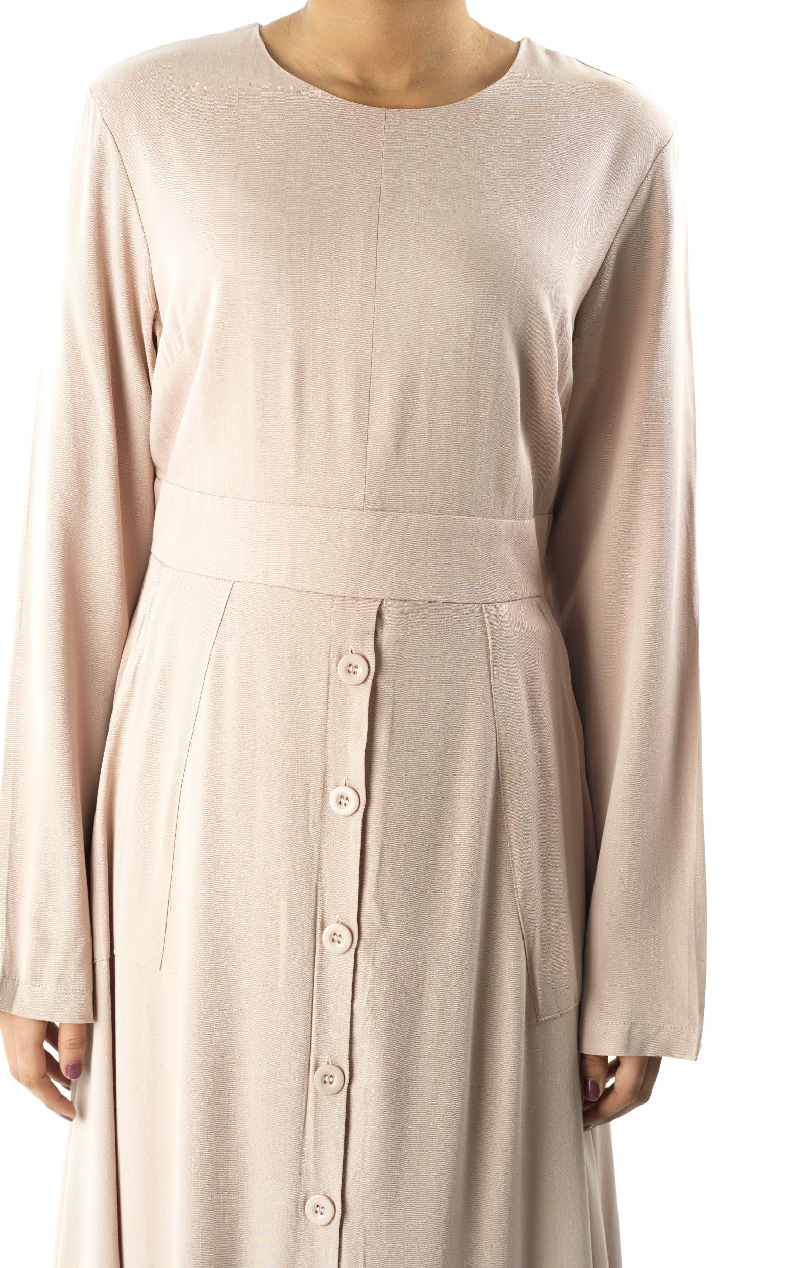 Cream Manal button down Modal dress Kabayare
