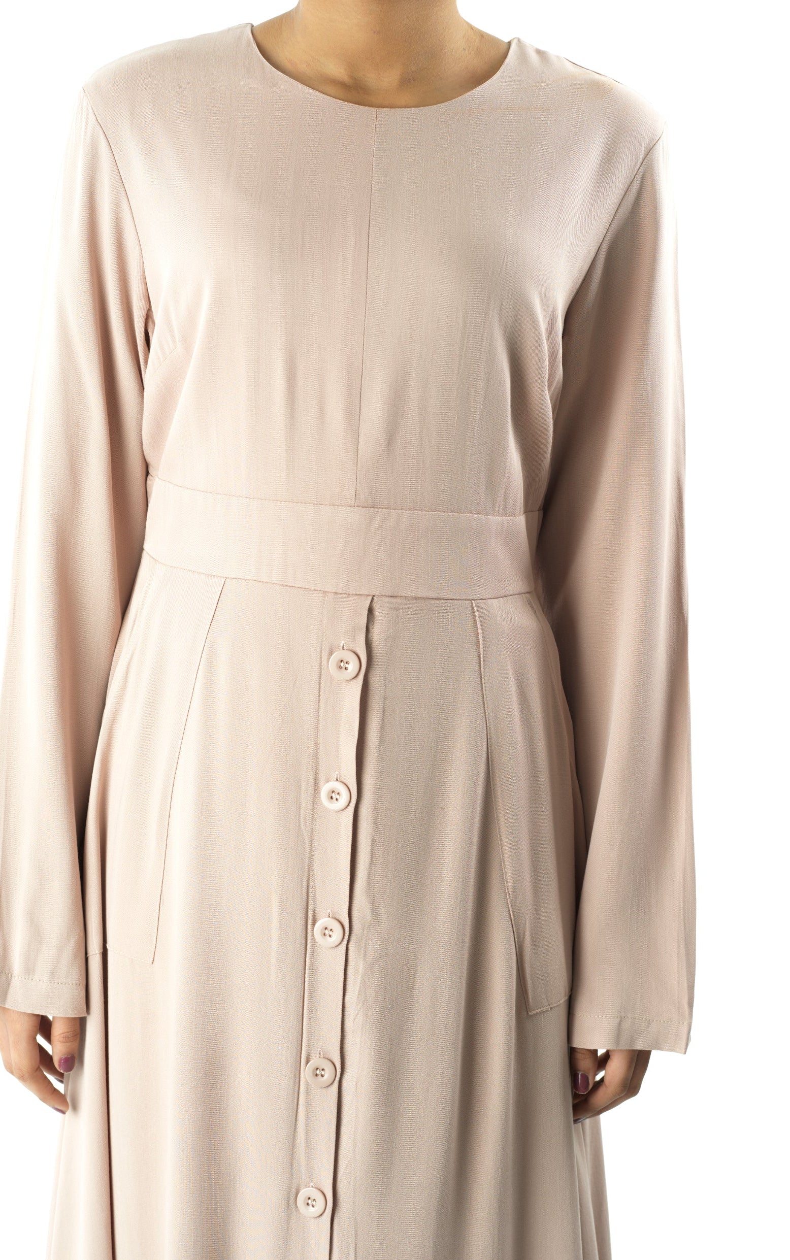 Cream Manal button down Modal dress Kabayare