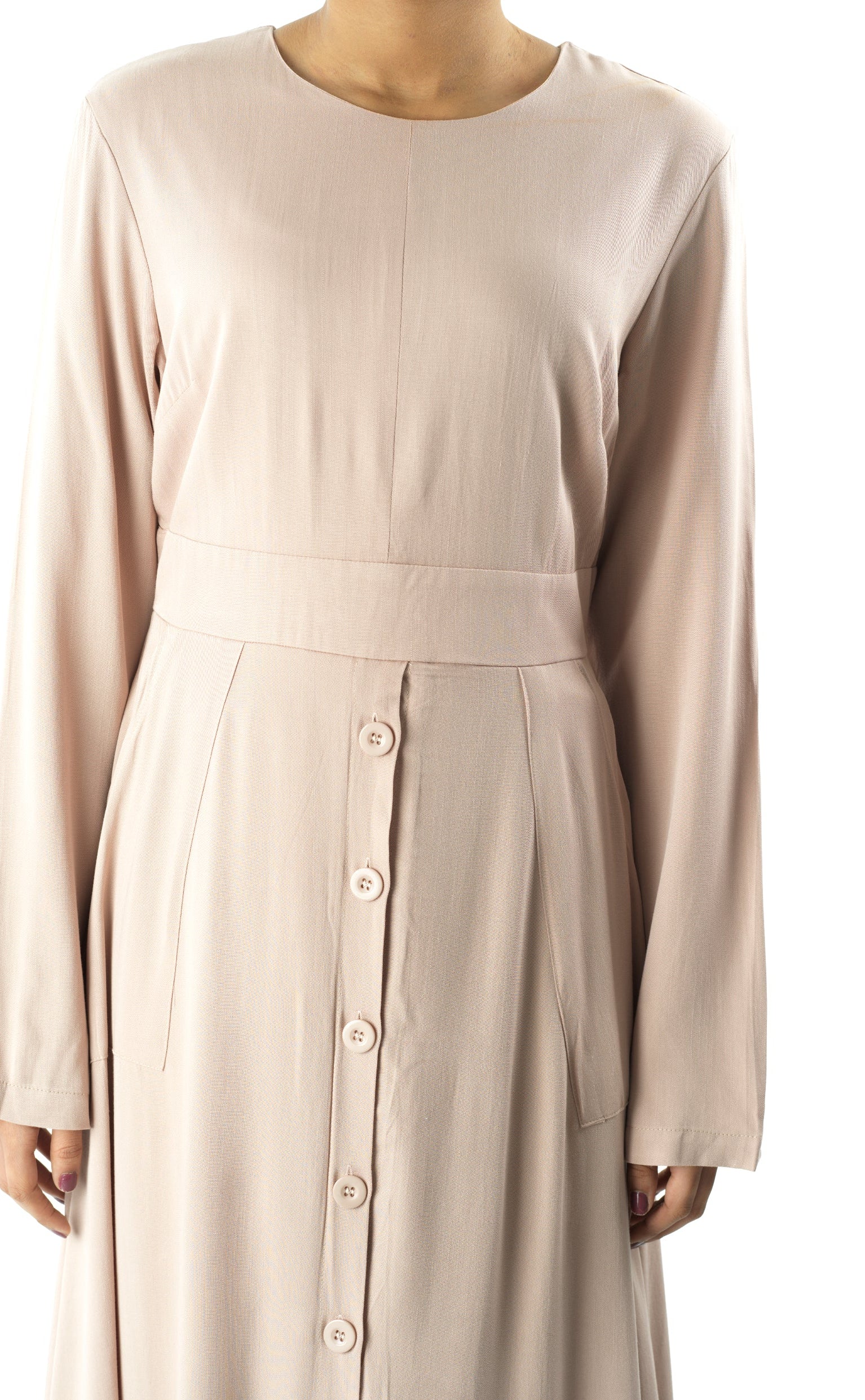 Cream Manal button down Modal dress Kabayare