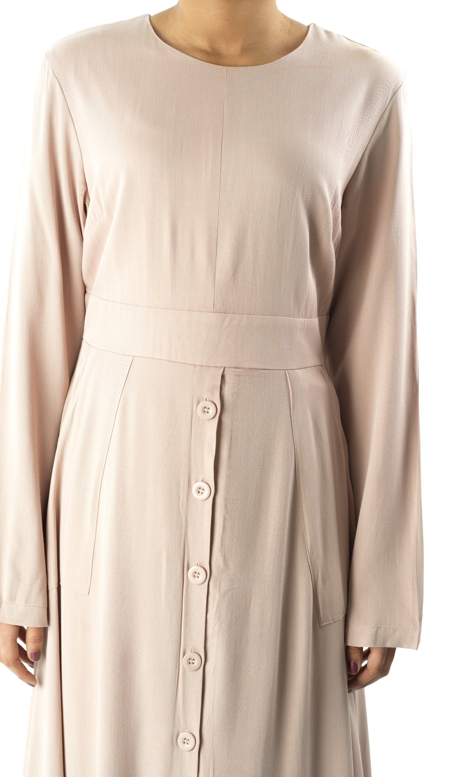Cream Manal button down Modal dress Kabayare