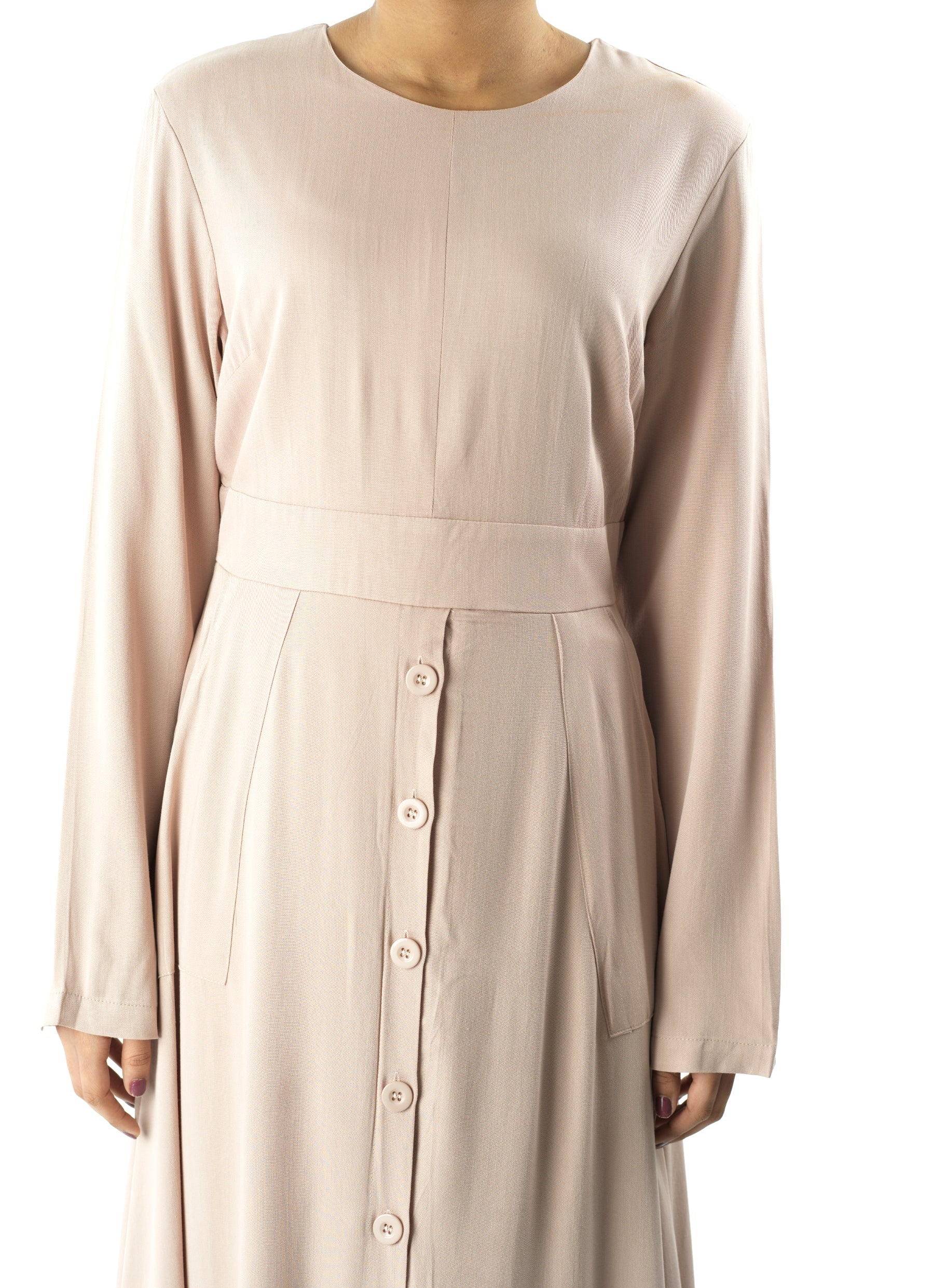 Cream Manal button down Modal dress Kabayare