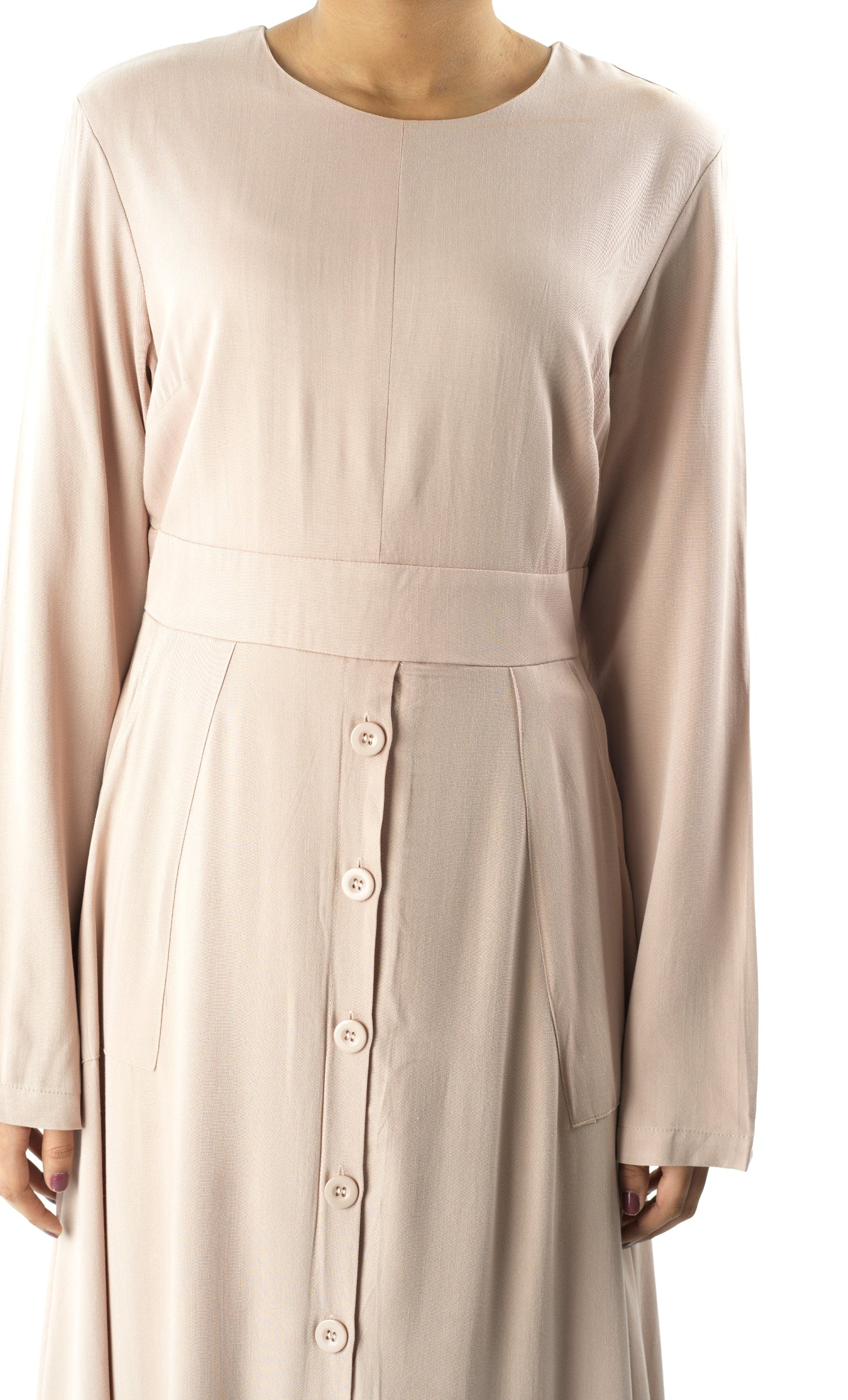 Cream Manal button down Modal dress Kabayare