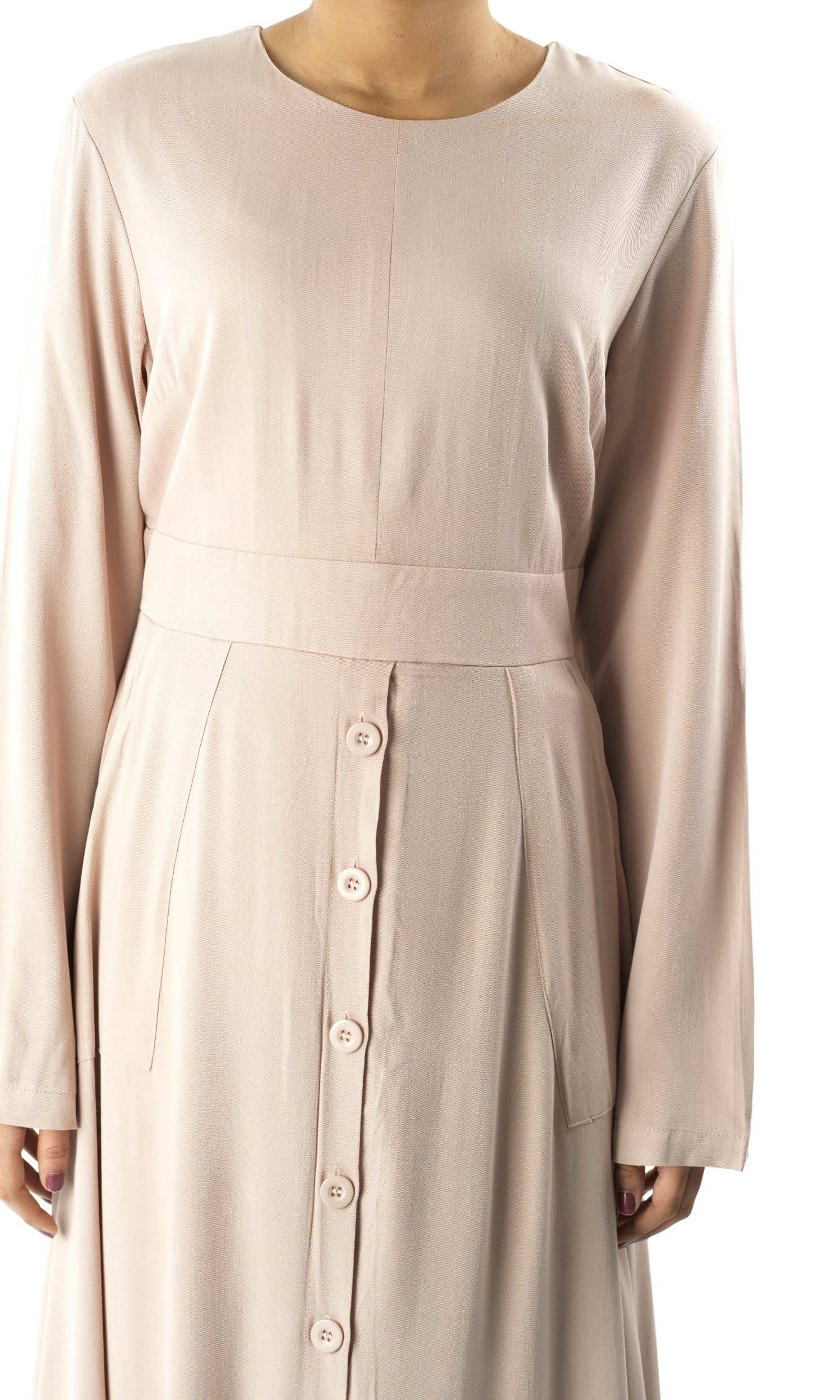 Cream Manal button down Modal dress Kabayare