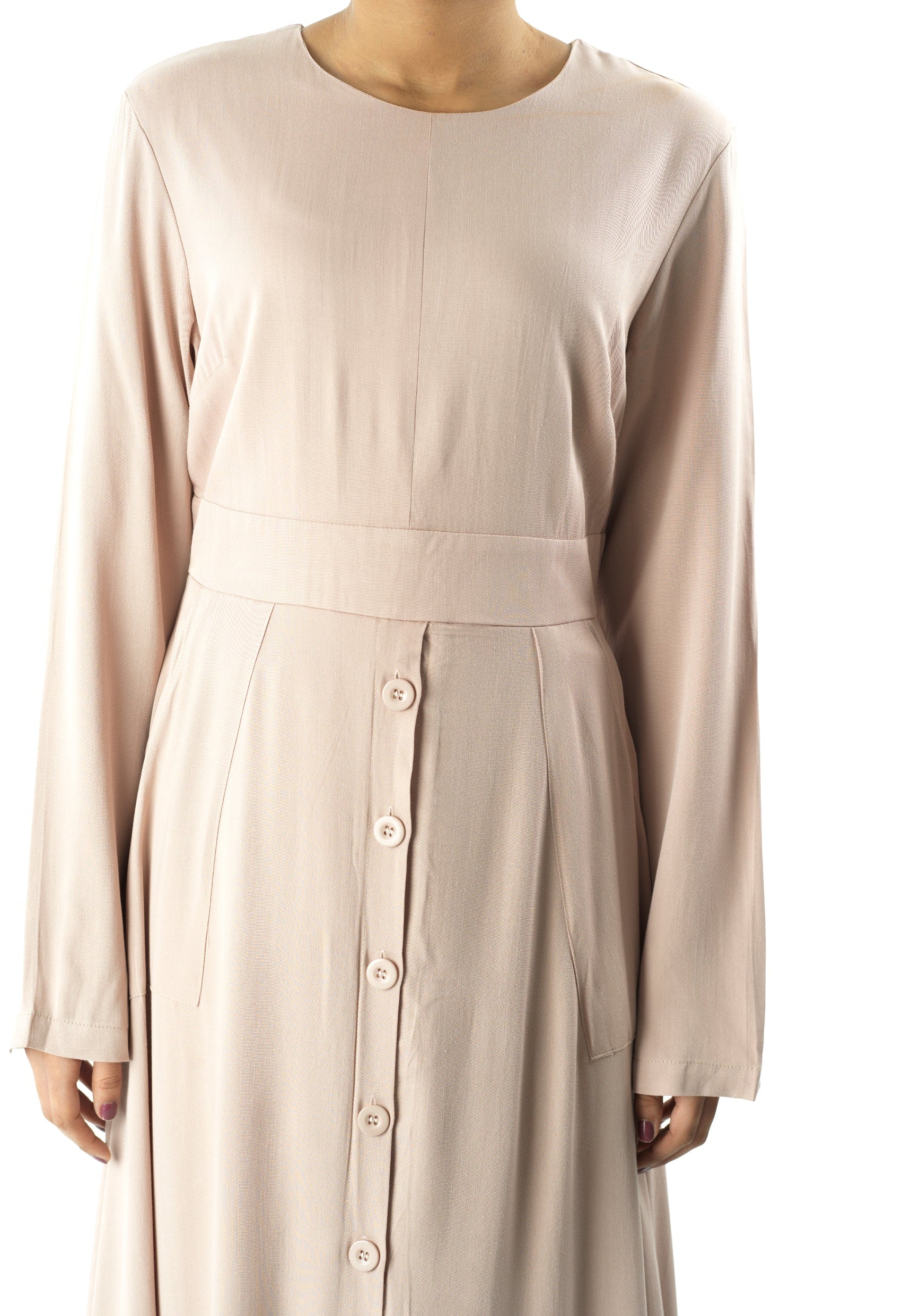 Cream Manal button down Modal dress Kabayare