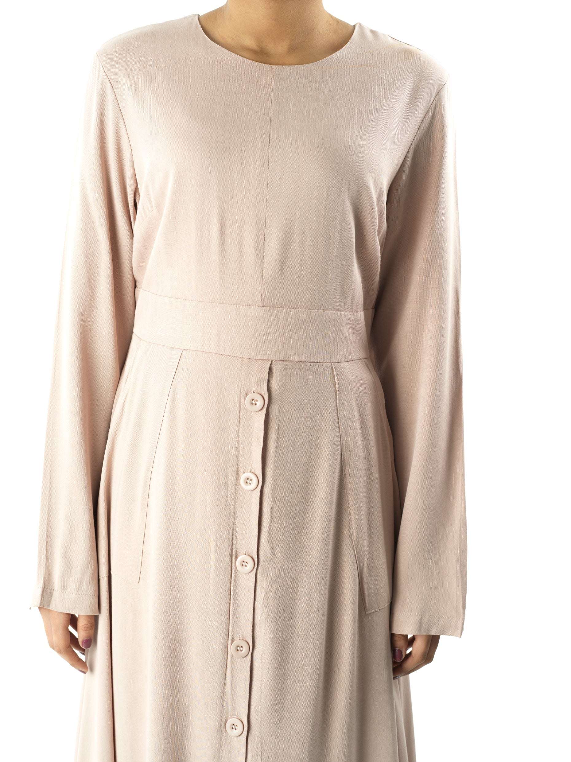 Cream Manal button down Modal dress Kabayare