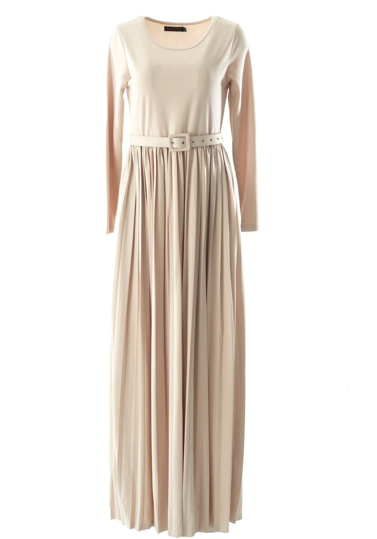 Cream pleated ponti di roma maxi dress Kabayare