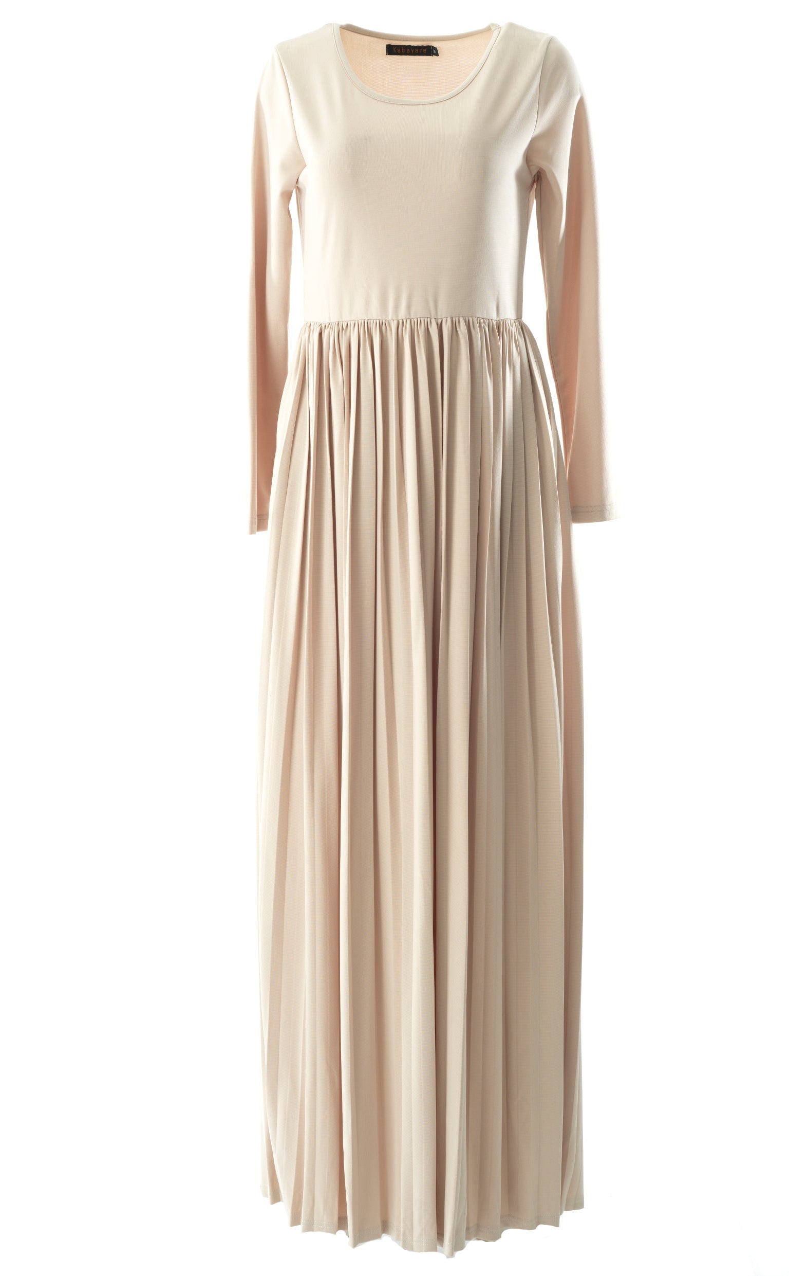 Cream pleated ponti di roma maxi dress Kabayare