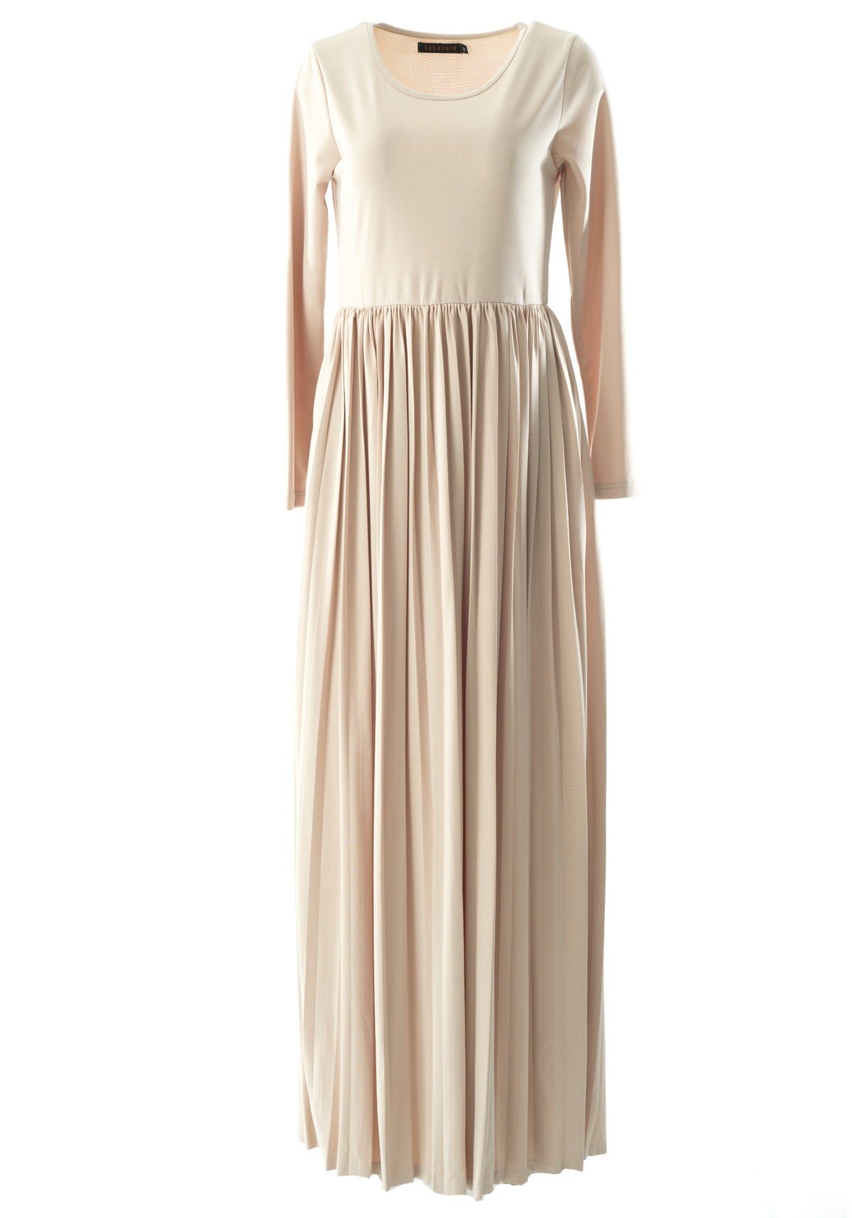 Cream pleated ponti di roma maxi dress Kabayare
