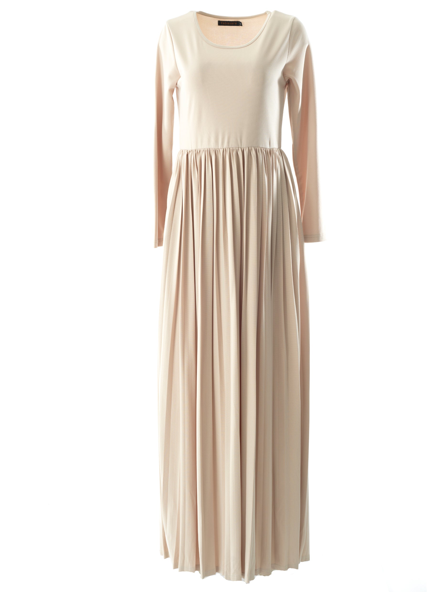 Cream pleated ponti di roma maxi dress Kabayare