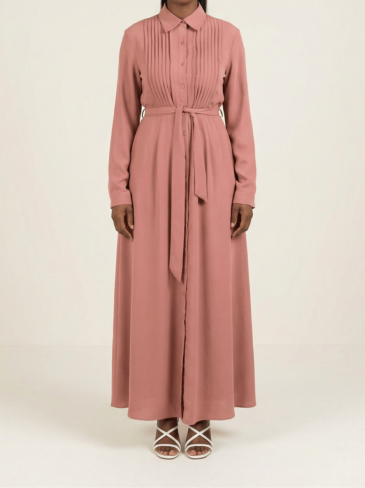Crepe button maxi dress Kabayare