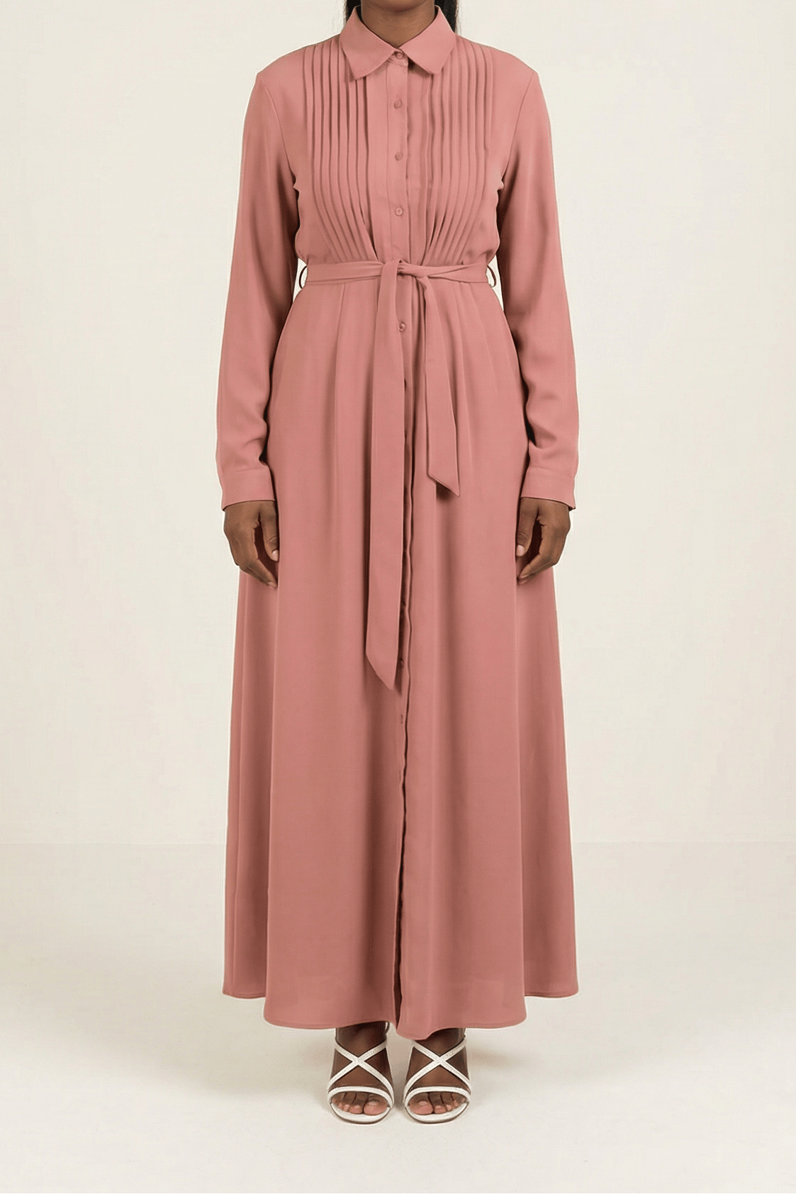 Crepe button maxi dress Kabayare
