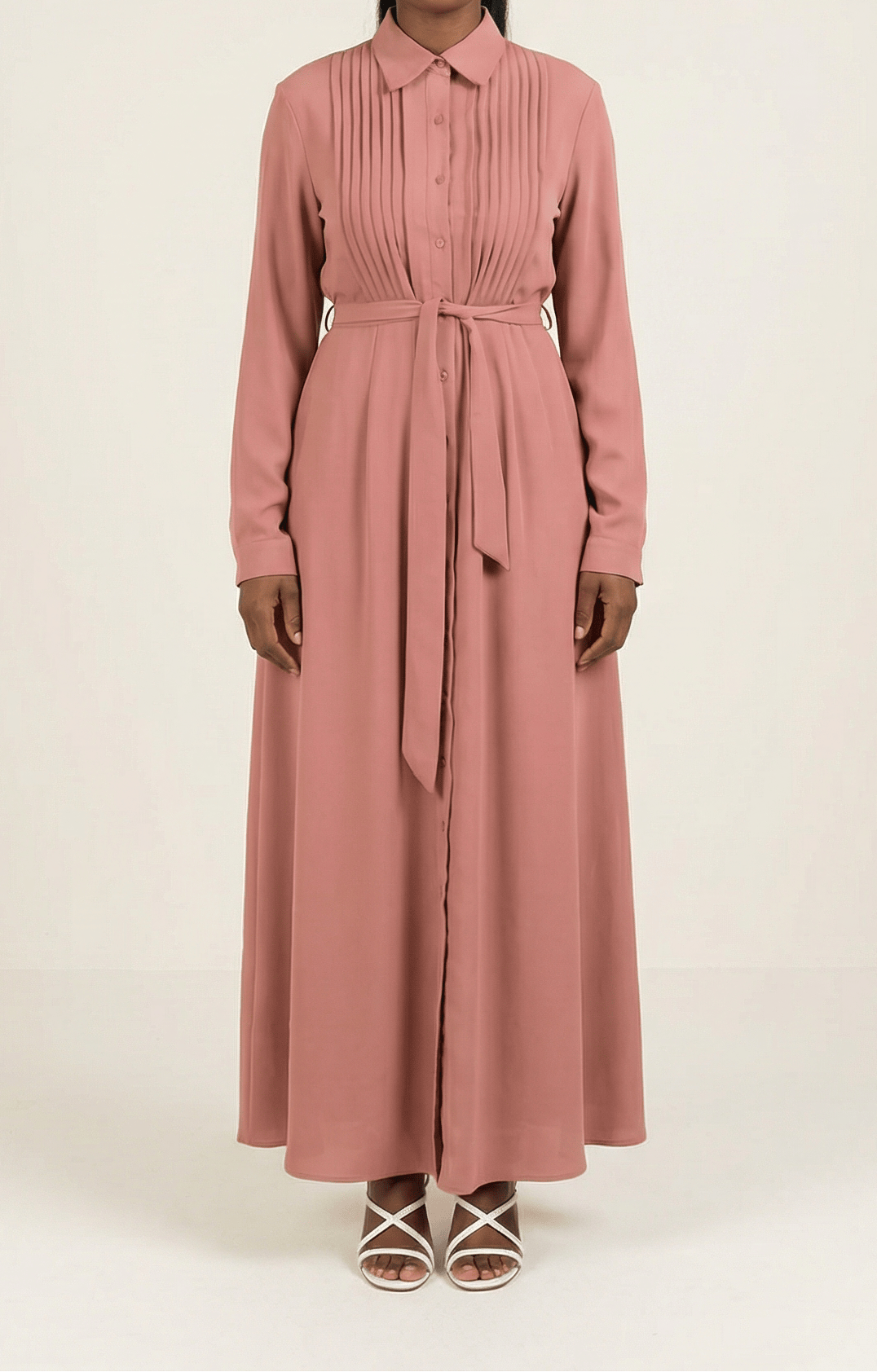 Crepe button maxi dress Kabayare